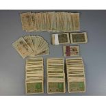 GROSSES KONVOLUT PAPIERGELDSCHEINE / bank notes, Deutsches Reich von 1910 - 1920. Beinhaltet ca. 350