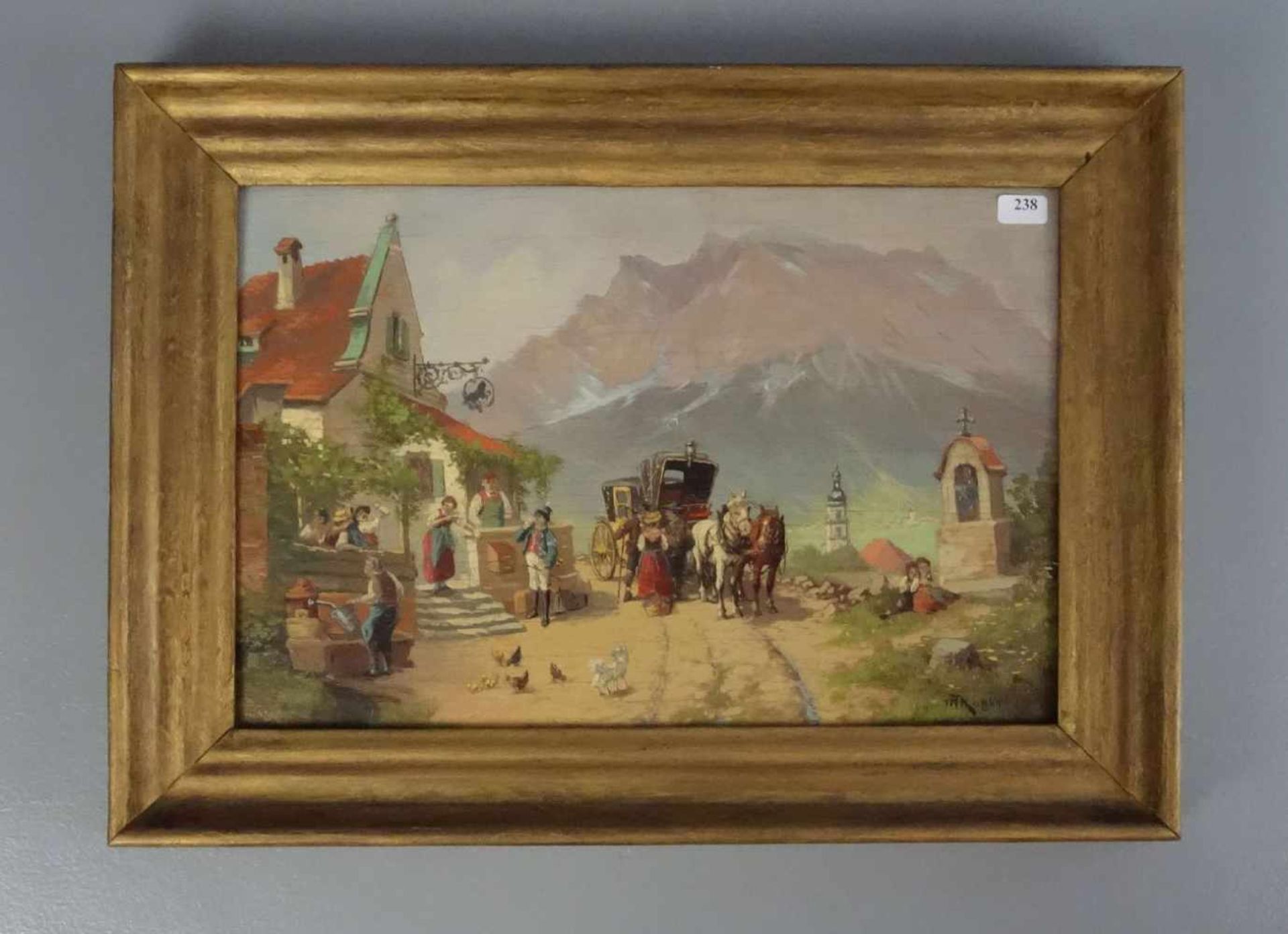 KUTZMARCYK (KACZMARCZYK?, Landschaftsmaler des 19. Jh.), Gemälde / painting: "Alpenlandschaft mit