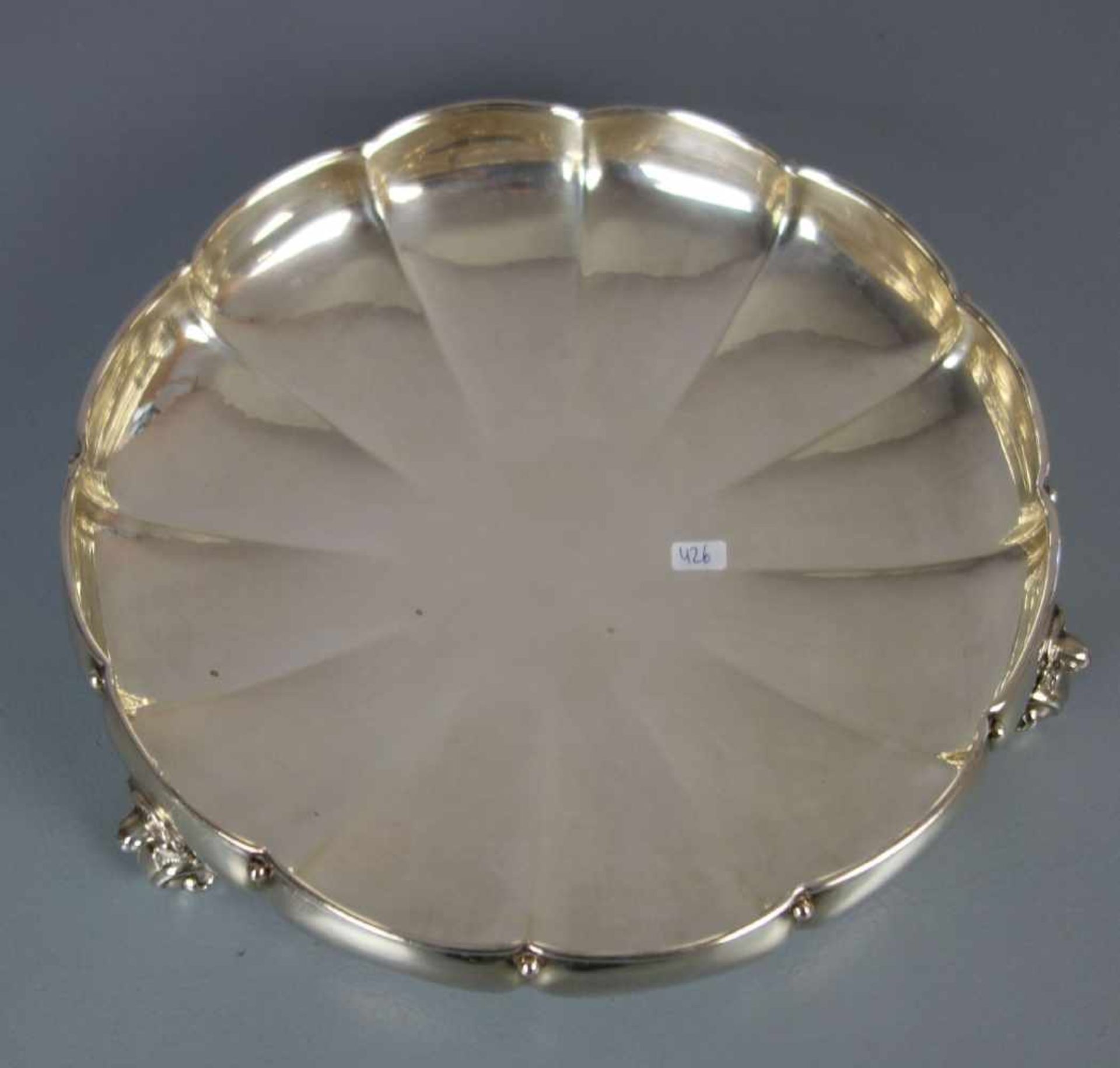 ART DÉCO SCHALE / OBSTSCHALE / bowl, um 1920, 835er Silber (763,5 Gramm), deutsch. Gemarkt mit - Bild 2 aus 3