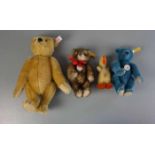 KONVOLUT STEIFF PLÜSCHTIERE - 4 STÜCK / cuddle toys, 2. H. 20. Jh., Mohair und Filz; Manufaktur