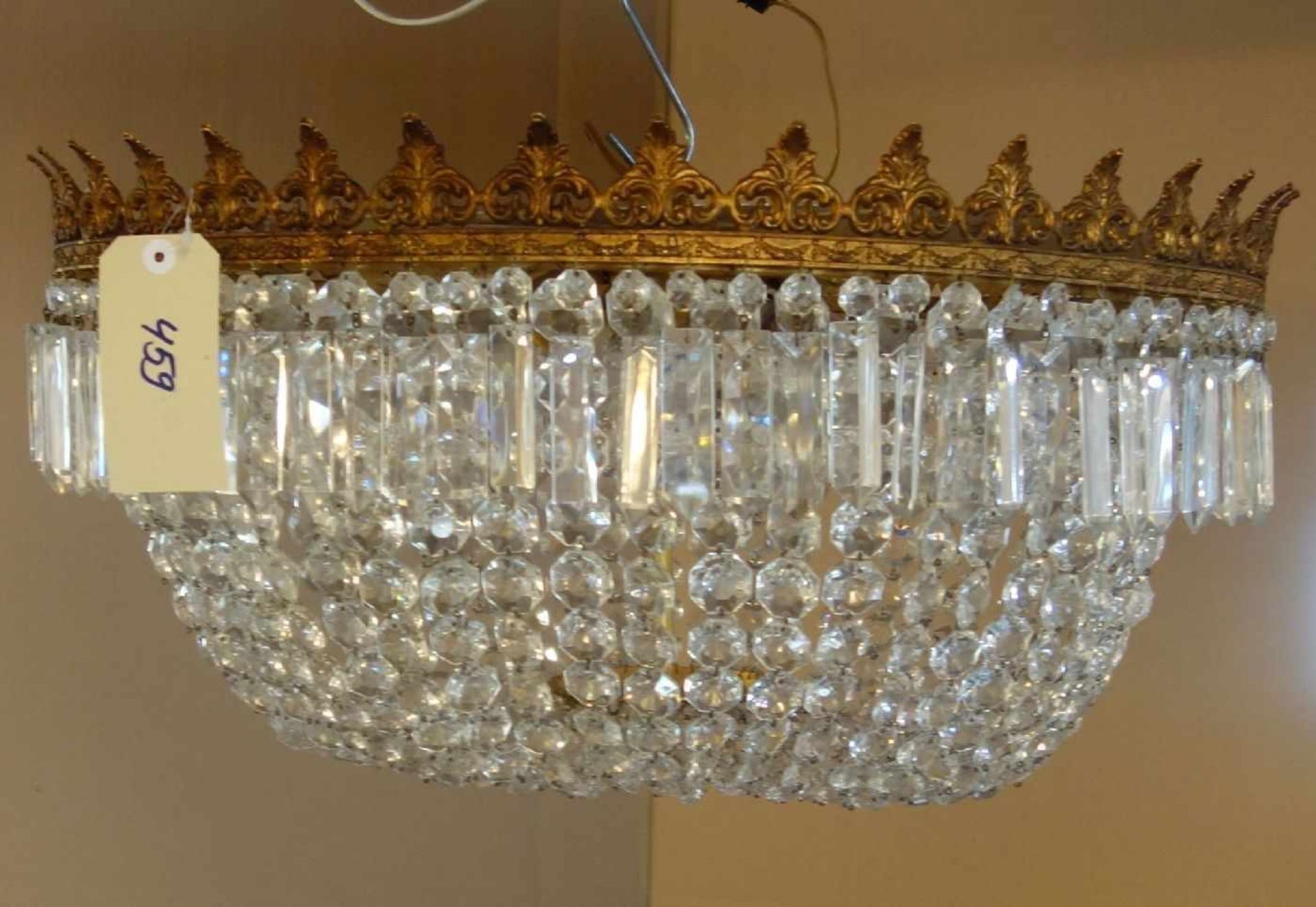 PLATINIERE / DECKENKRONE / DECKENLÜSTER / chandelier, Frankreich, um 1920, selten in Art und - Bild 2 aus 4