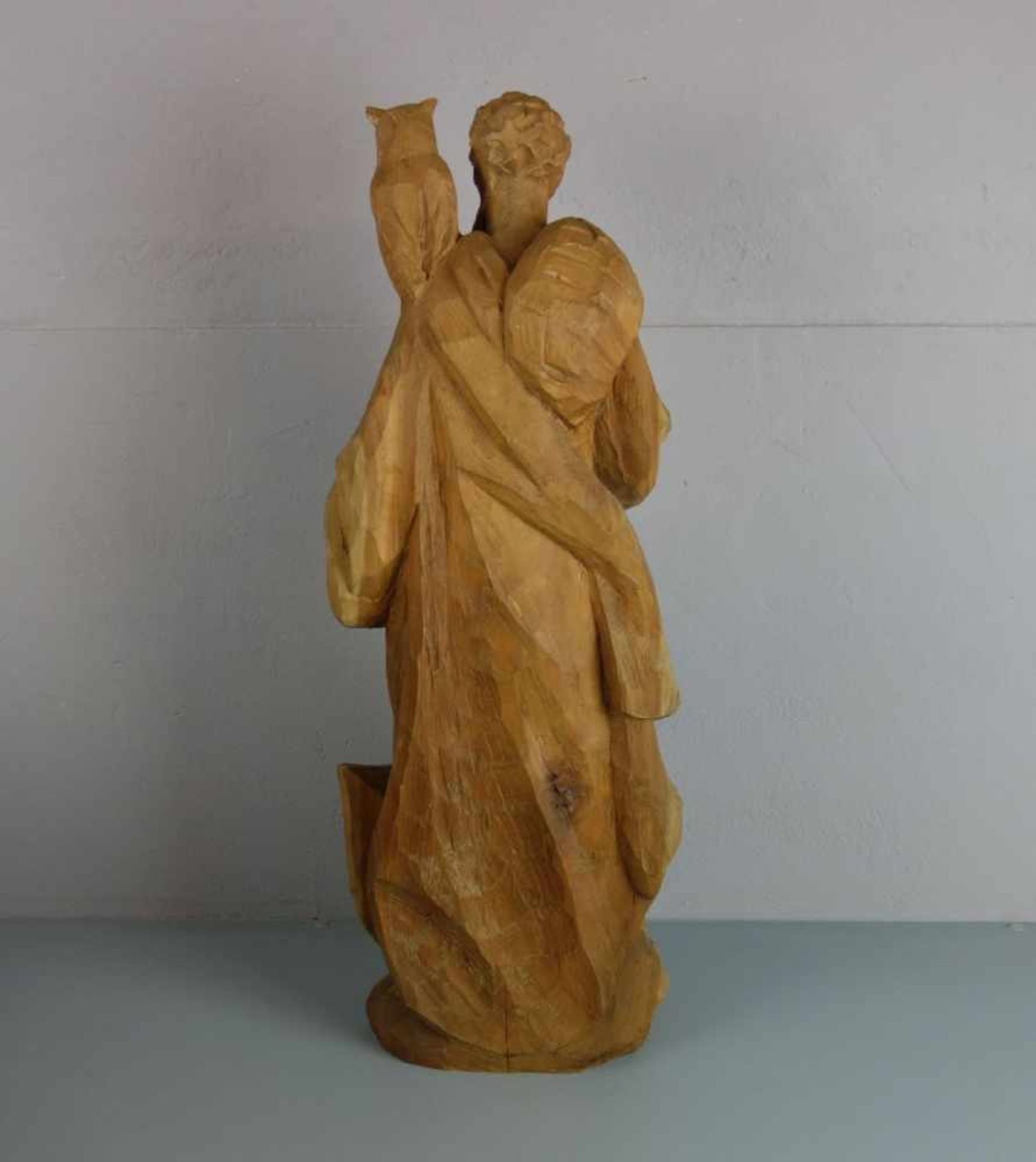 SKULPTUR / sculpture: "Heiliger Petrus", Eichenholz, geschnitzt, 2. Hälfte 20. Jh.; auf Naturstand - Image 3 of 4
