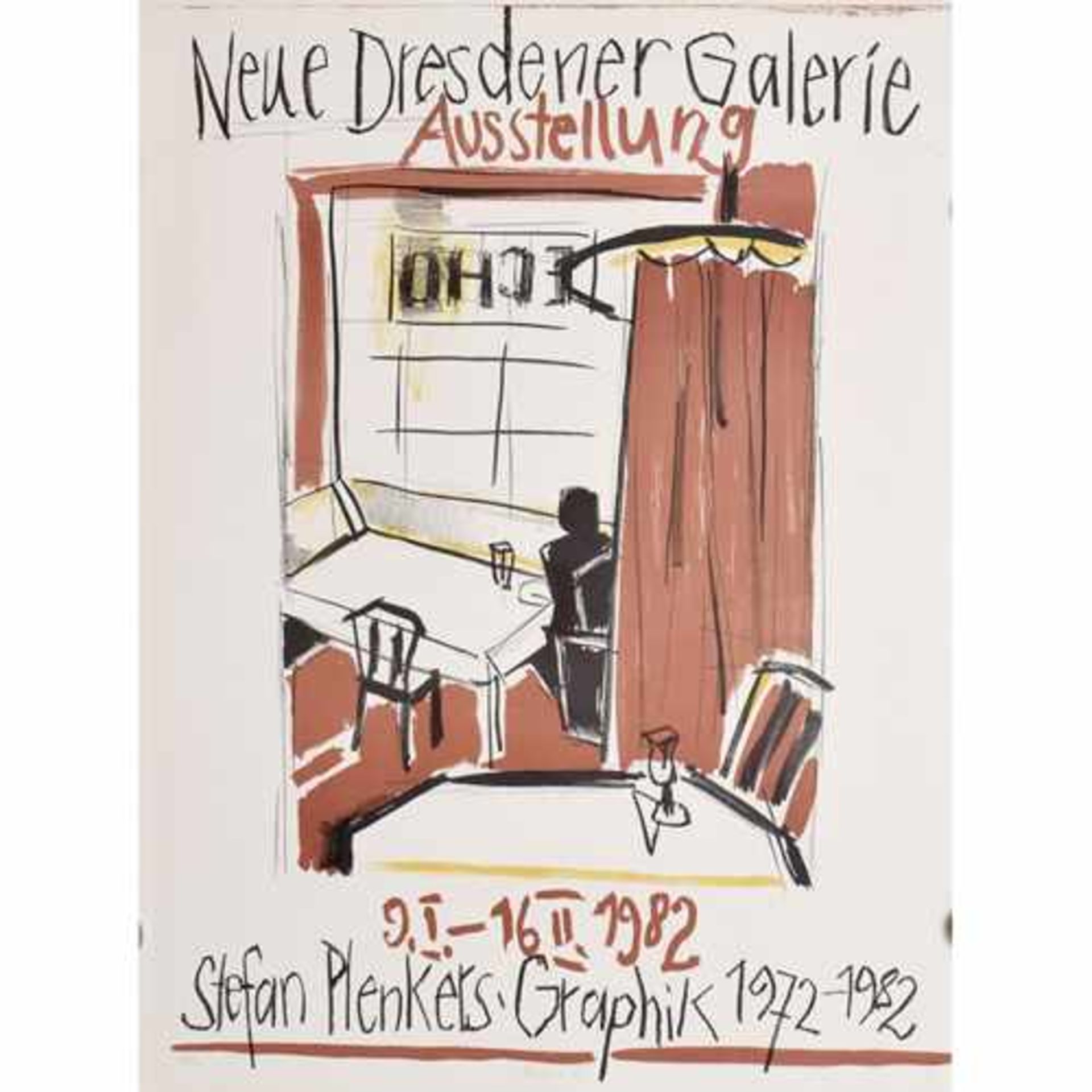 Plakat: Stefan PLENKERS, *1945 Ebern; Farblithografie " Stefan Plenkers, Grafik 1972 - 1982"; 35/