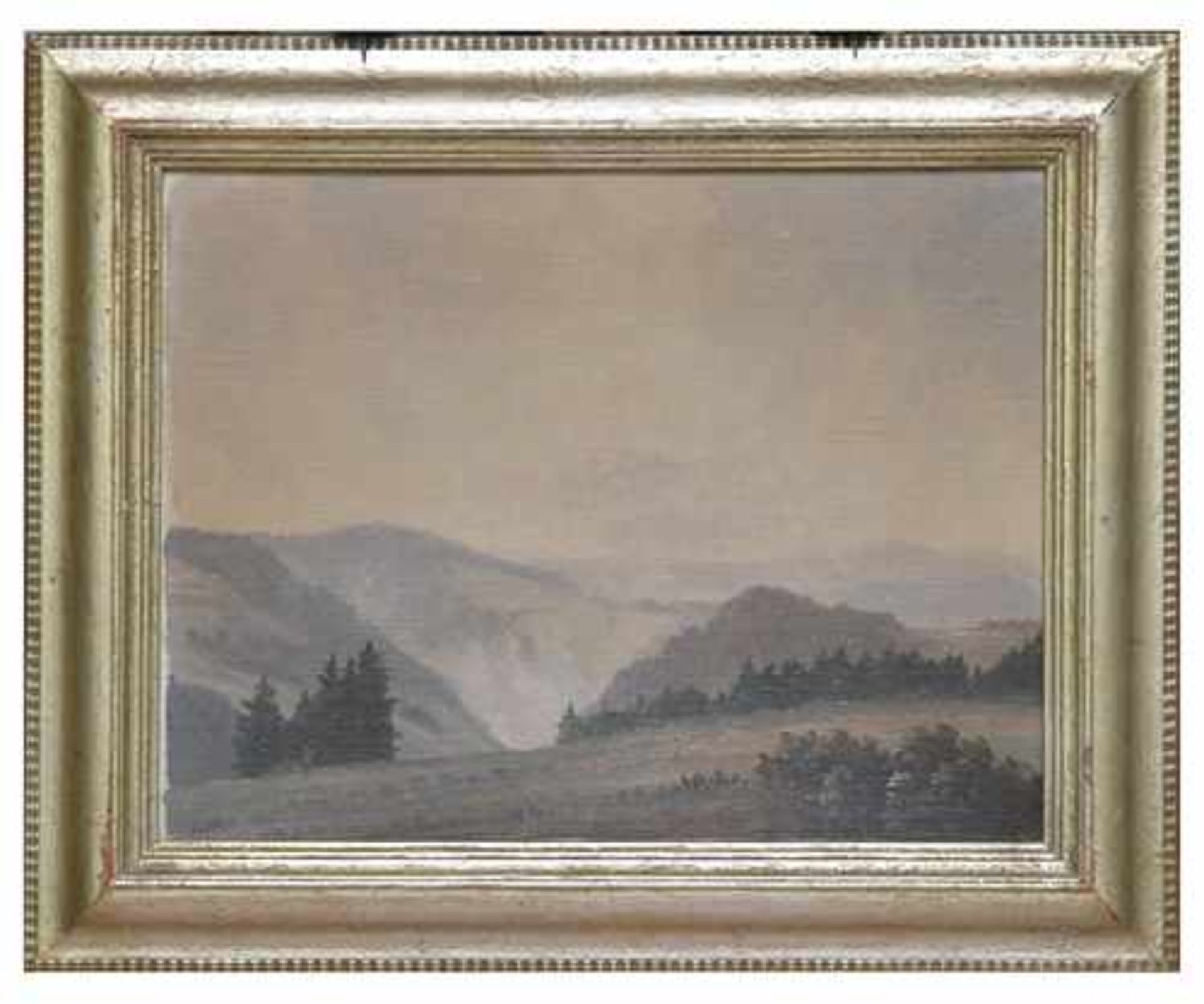 Gemäldepaar, 2. Viertel 20. Jhd.; Öl auf Leinwand "Panorama-Landschaft"; re. unten sign.; - Image 3 of 3