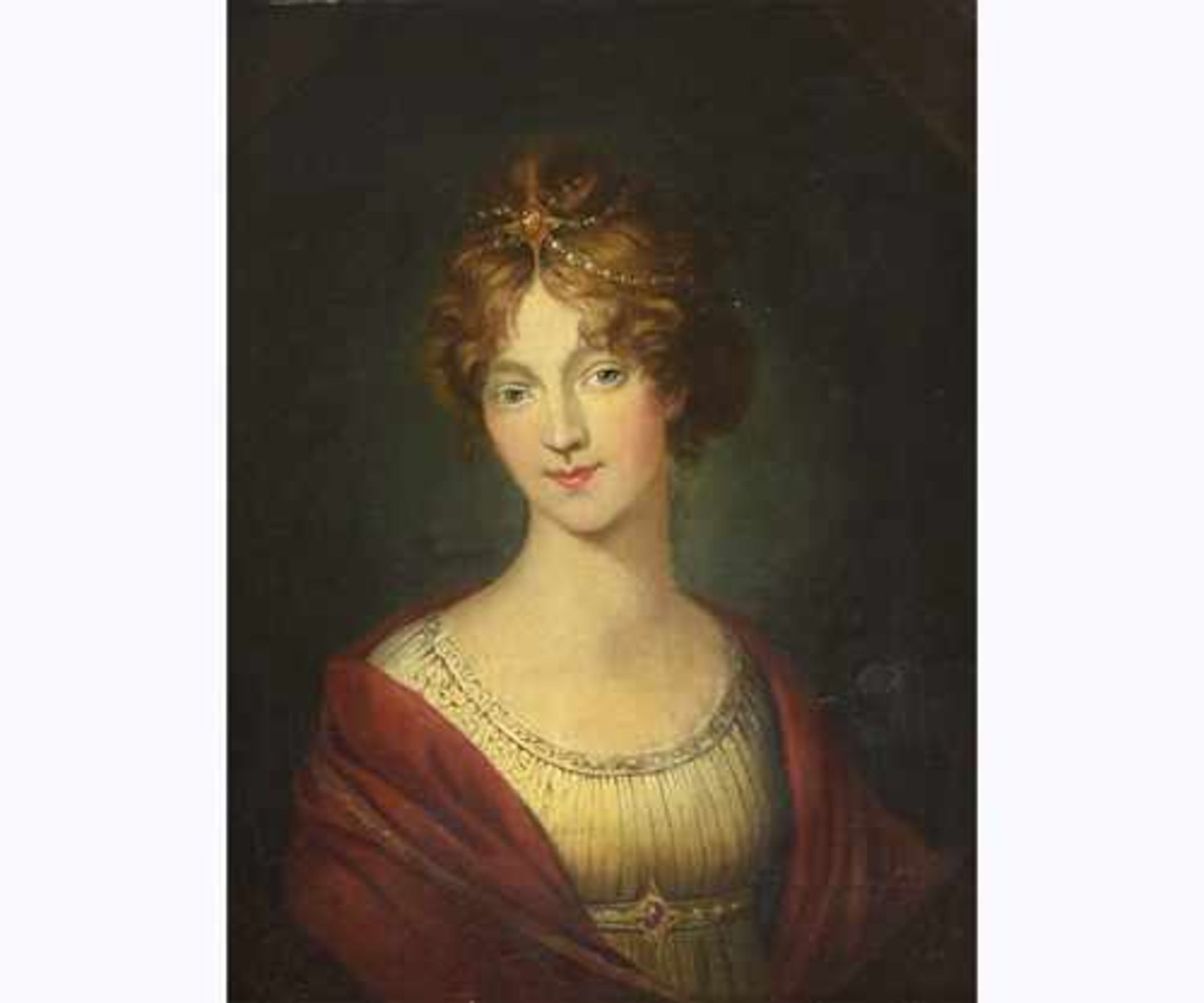 unbekannter Künstler, des 19. Jhd.; Öl auf Leinwand, Bildnis der "Königin Luise von Preußen"; alt