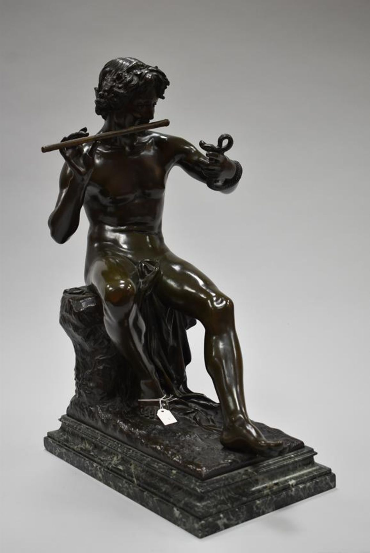 Adolphe Martial Thabard (1831-1905) Bronze "Pan" Bronze Skulptur des Hirtengottes Pan auf einem