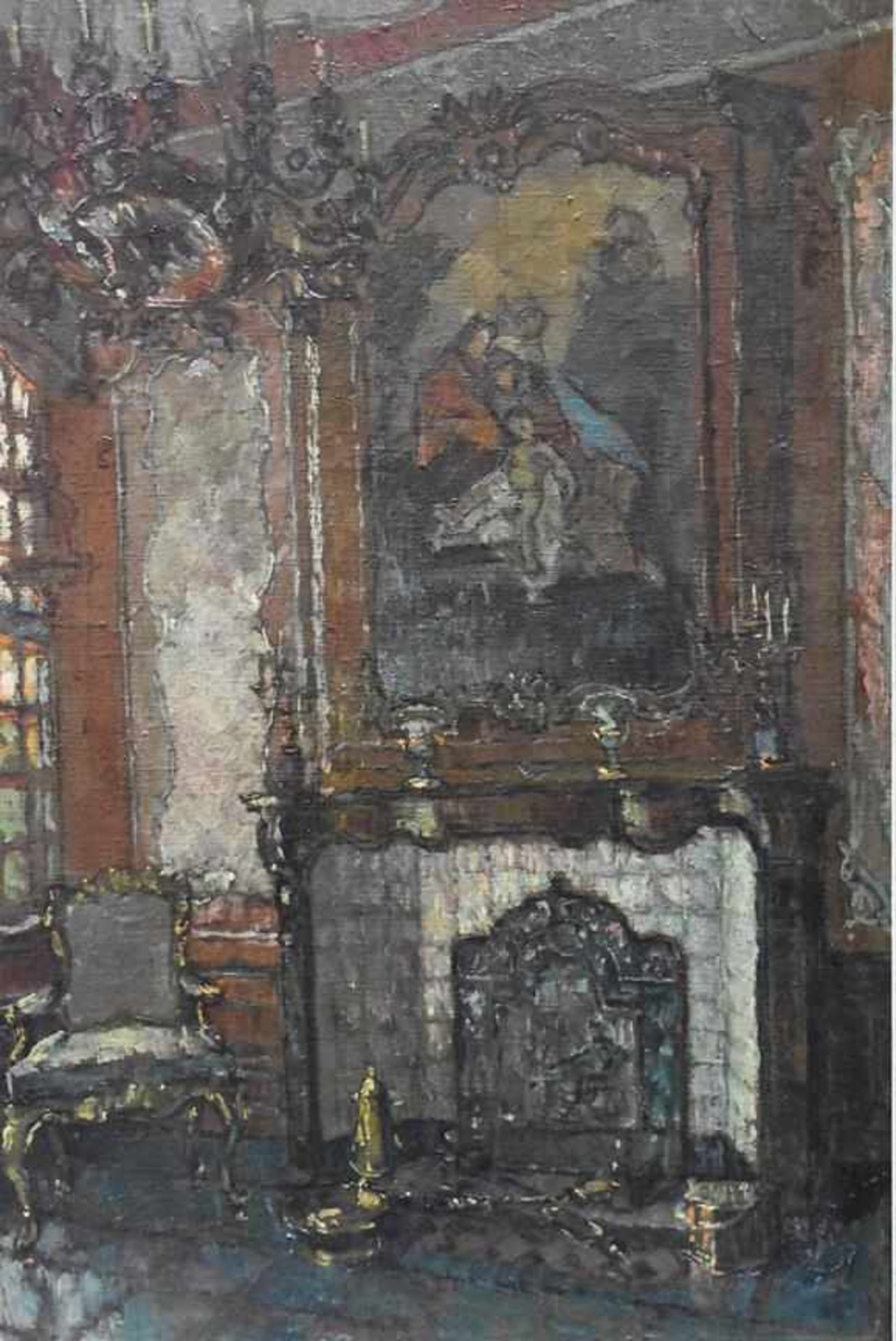 August von Brandis (1862-1947) "Interieur Couven Museum Aachen" Öl auf Leinwand, Interieur Gemälde - Bild 3 aus 4