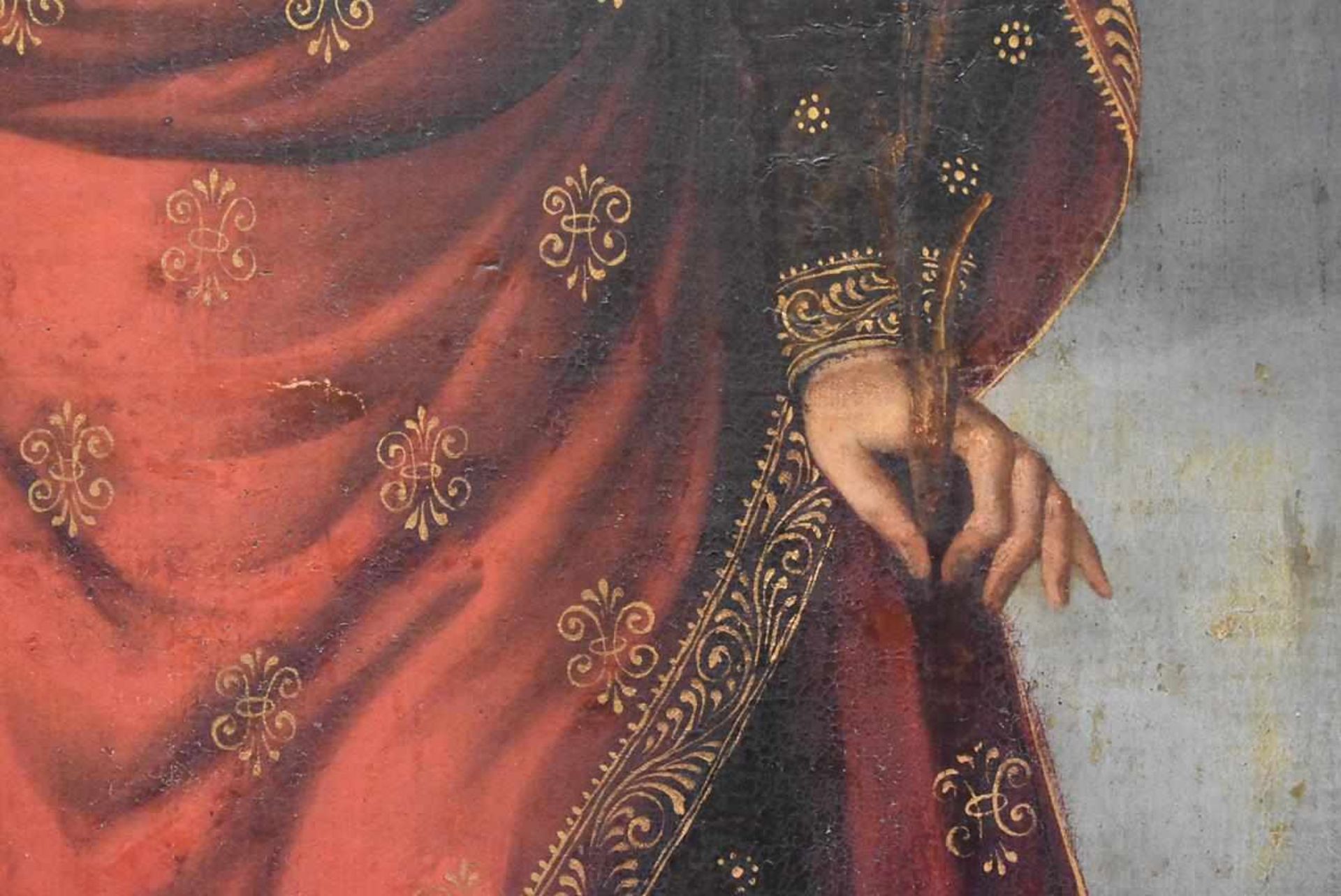 Italienischer Meister um 1700 Italienischer unbekannter Altmeister, Motiv Jesus mit Kind, Alter um - Bild 4 aus 5