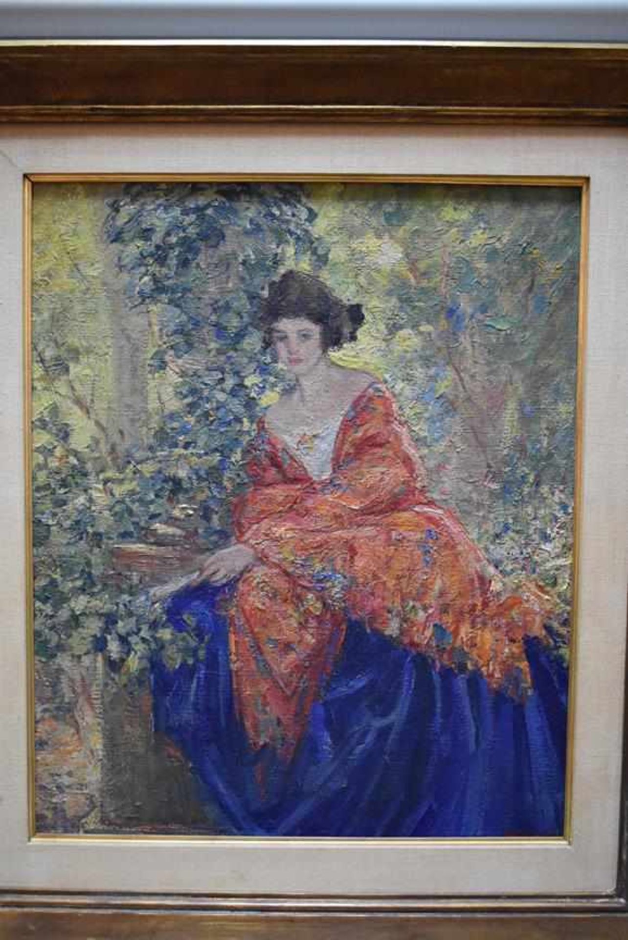 Ulisse Caputo (1872-1948) "Träumende Dame" Öl auf Leinwand, Gemälde einer Dame des Pariser