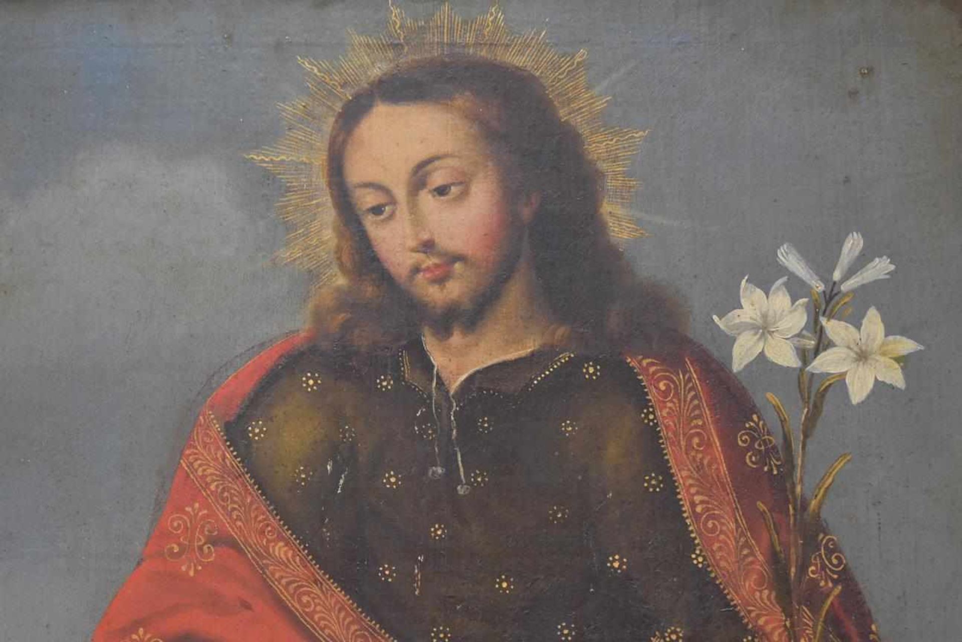 Italienischer Meister um 1700 Italienischer unbekannter Altmeister, Motiv Jesus mit Kind, Alter um - Bild 2 aus 5