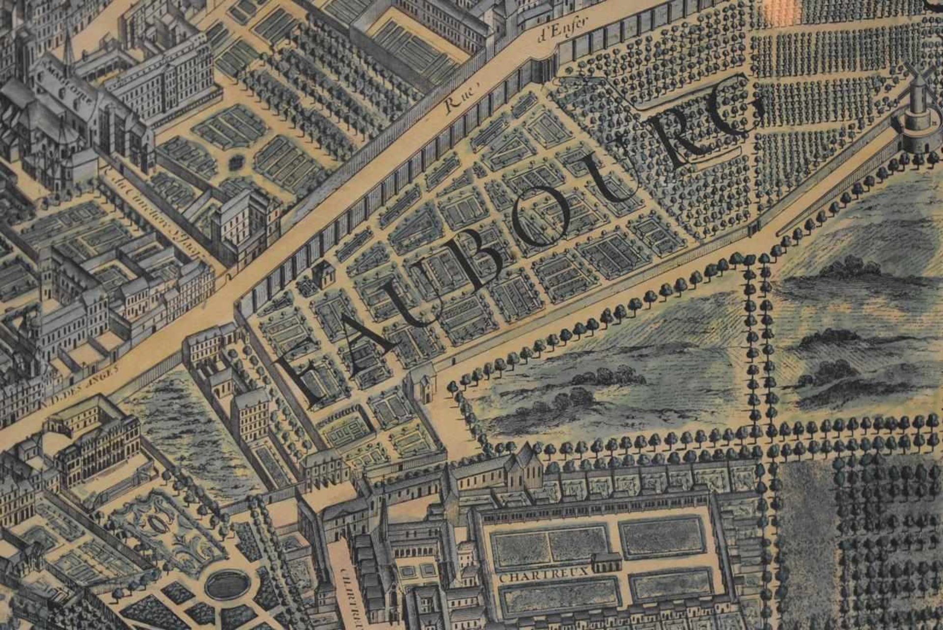Colorierte Karte Paris um 1800- - -19.00 % buyer's premium on the hammer priceVAT margin scheme, VAT - Bild 2 aus 2