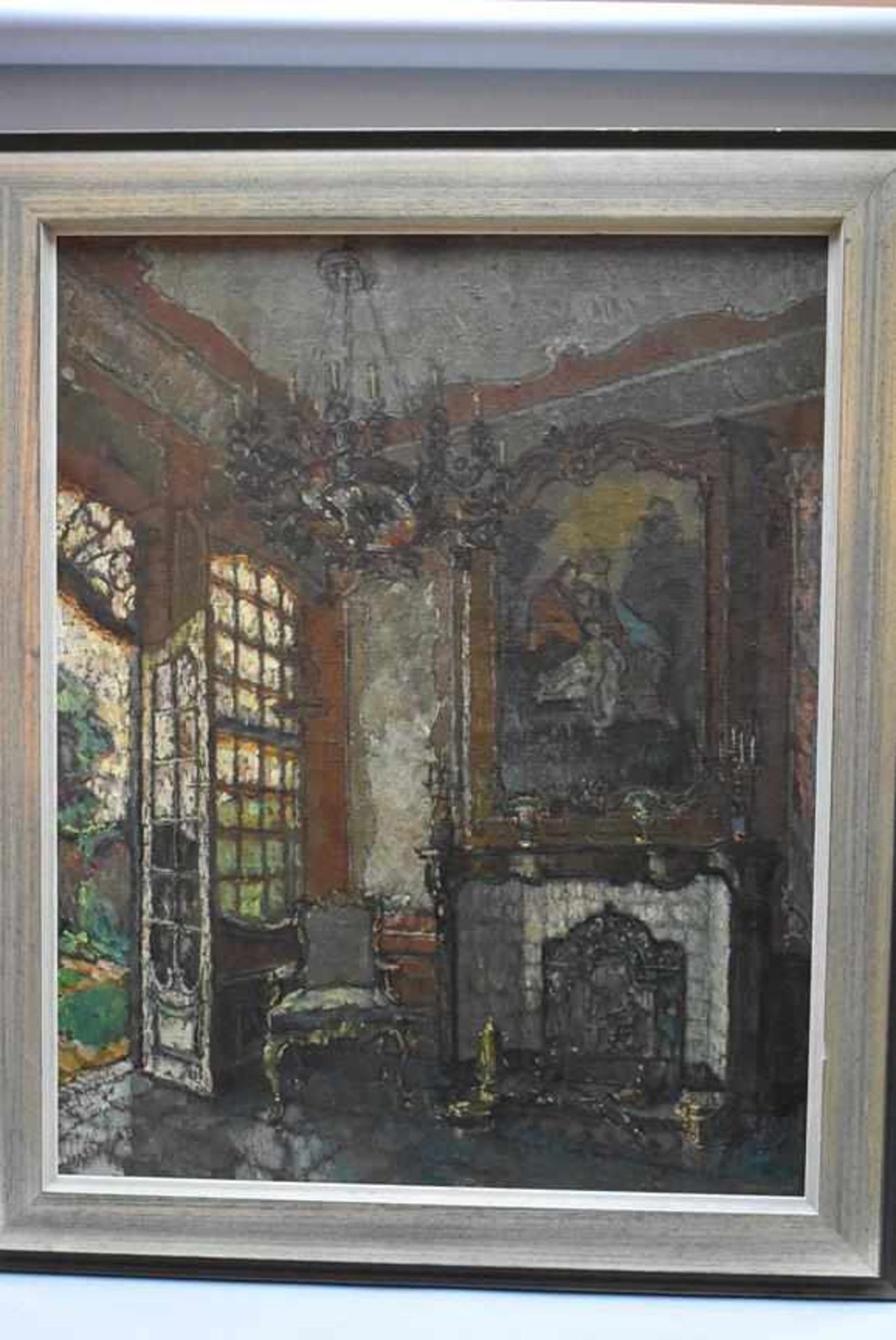 August von Brandis (1862-1947) "Interieur Couven Museum Aachen" Öl auf Leinwand, Interieur Gemälde
