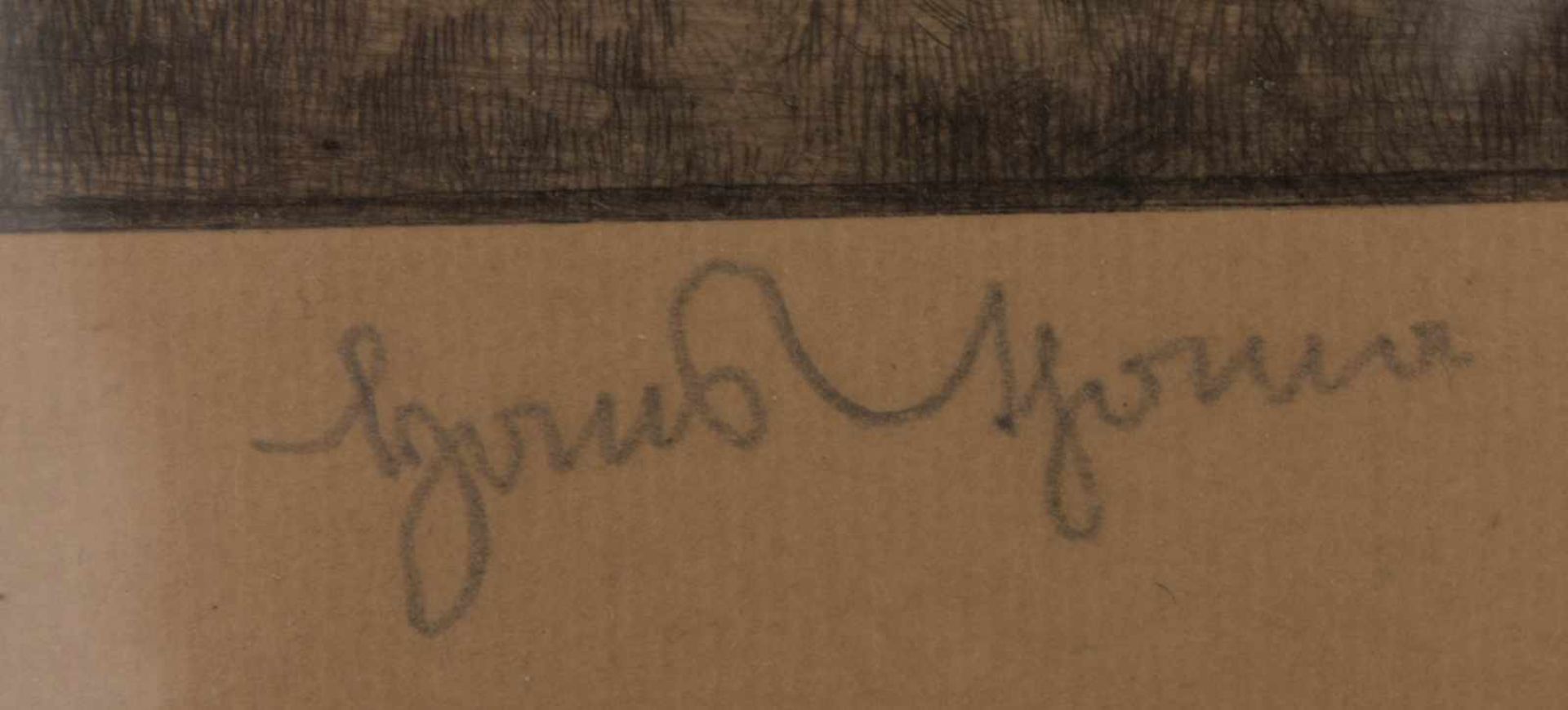 HANS THOMA, "Fliegende Kraniche", Radierung auf Papier, signiert und datiertHans Thoma (1839- - Image 3 of 3