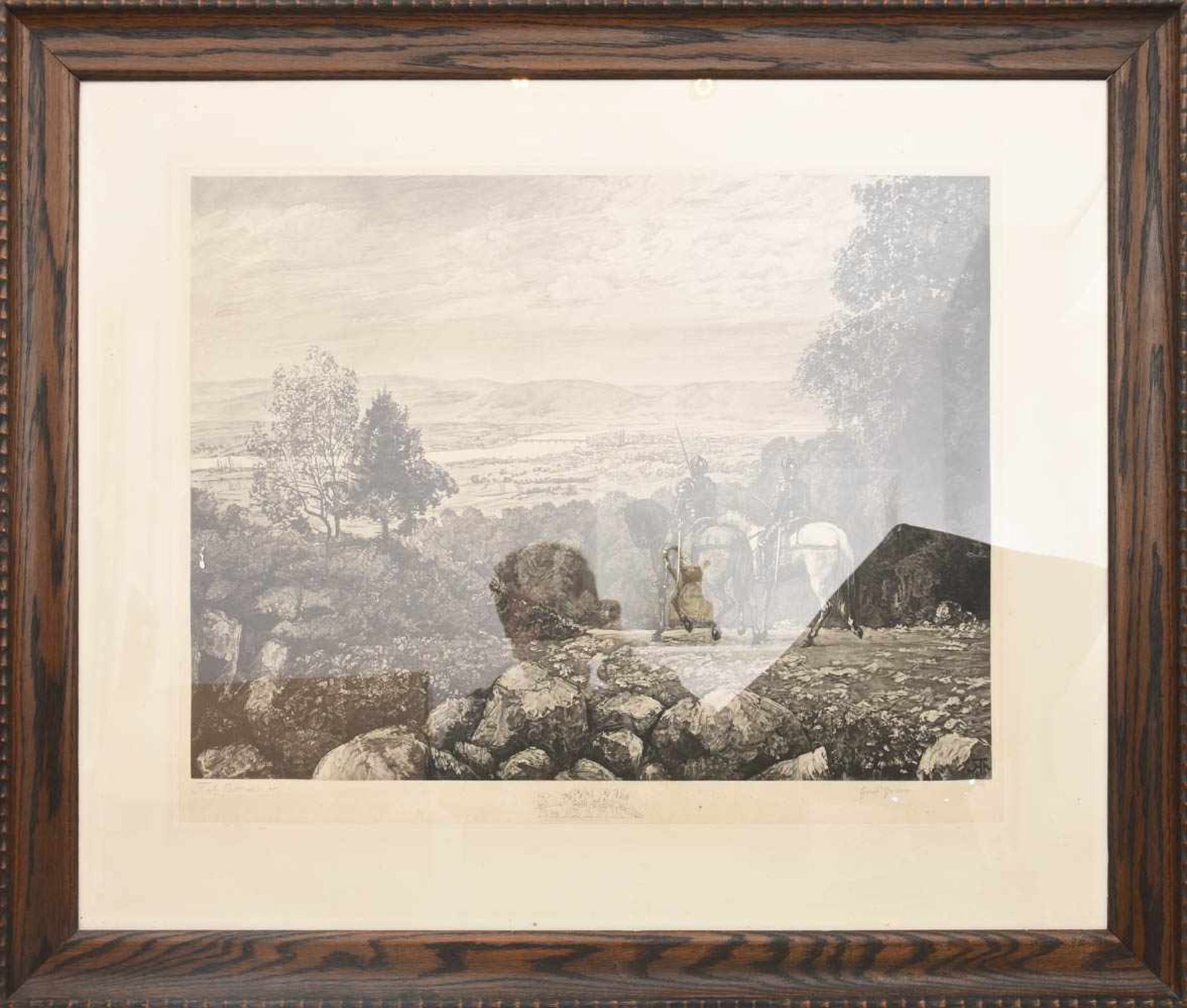 F.A. BÖRNER/HANS THOMA:"Schau ins Land", Lithografie, zweimal handsigniert, hinter Glas - Image 5 of 5