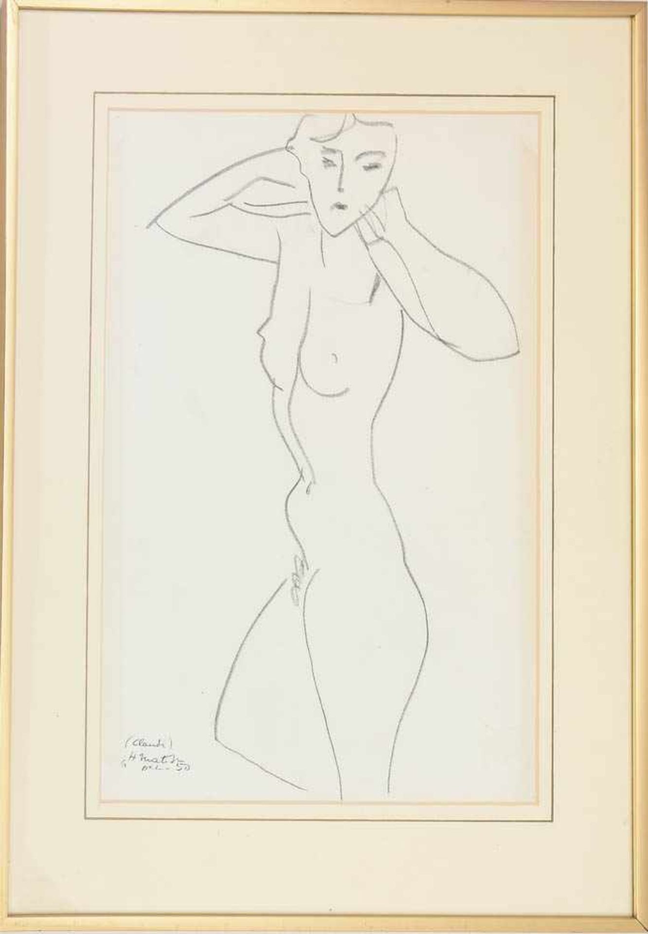 HENRI MATISSE, FRAUENAKT, Druck, 1950Hinter Glas gerahmt, im Druck signiert und datiert.