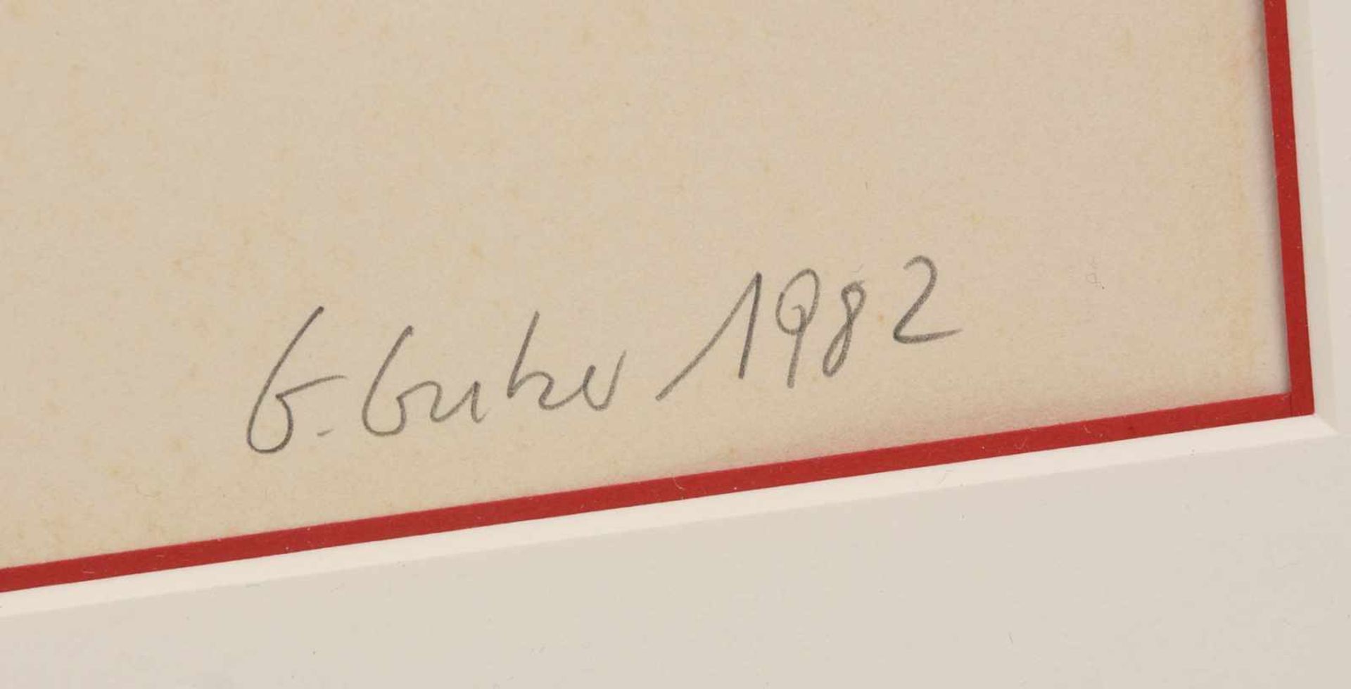 G. GUBER, Abstrakte Komposition in Gelb, 1982.Nachträglich nummeriert und signiert 107/180.94 x 74 - Bild 2 aus 3