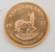 KRÜGERRAND, 1oz, 917/1000 Gold, 33,9 gramm, Südafrika 1977KRÜGERRAND, 1oz, 917/1000 Gold, 33,9