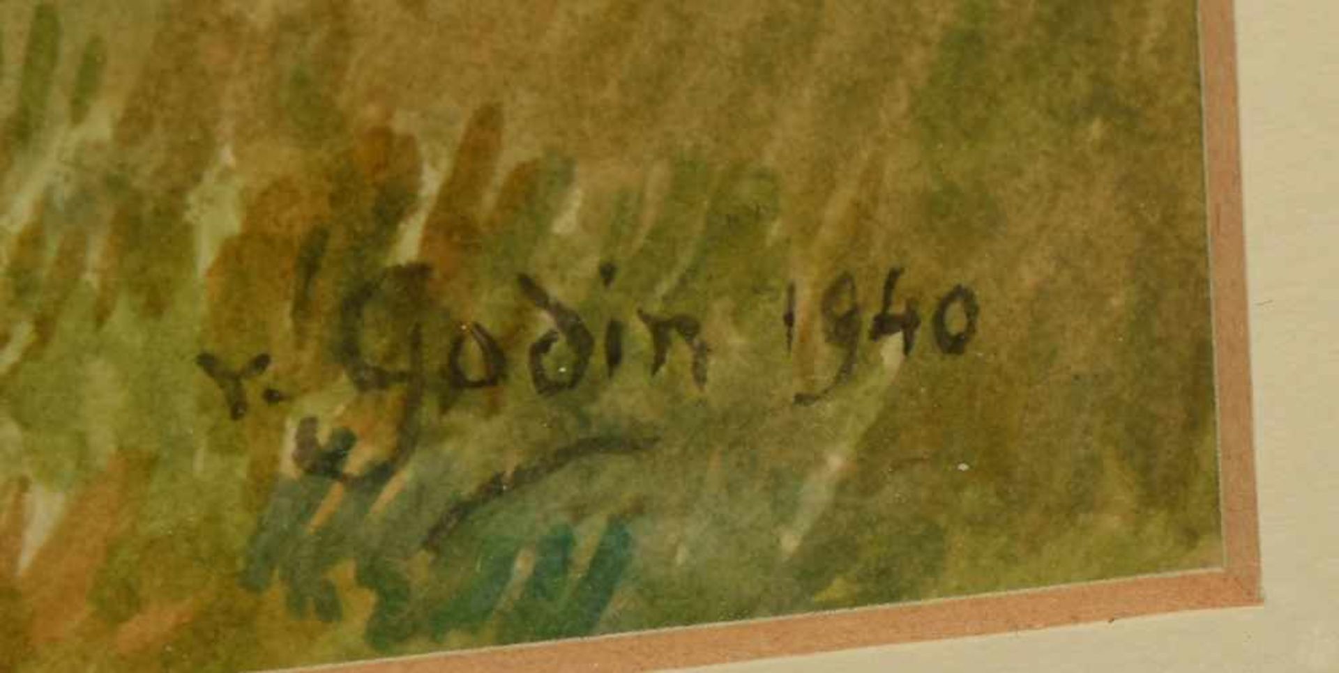 UNBEKANNTER KÜNSTLER, Mäander, Aquarell, sign. u. dat. 1940Unten rechts sign. "r. Godin" (?)Guter - Bild 2 aus 3