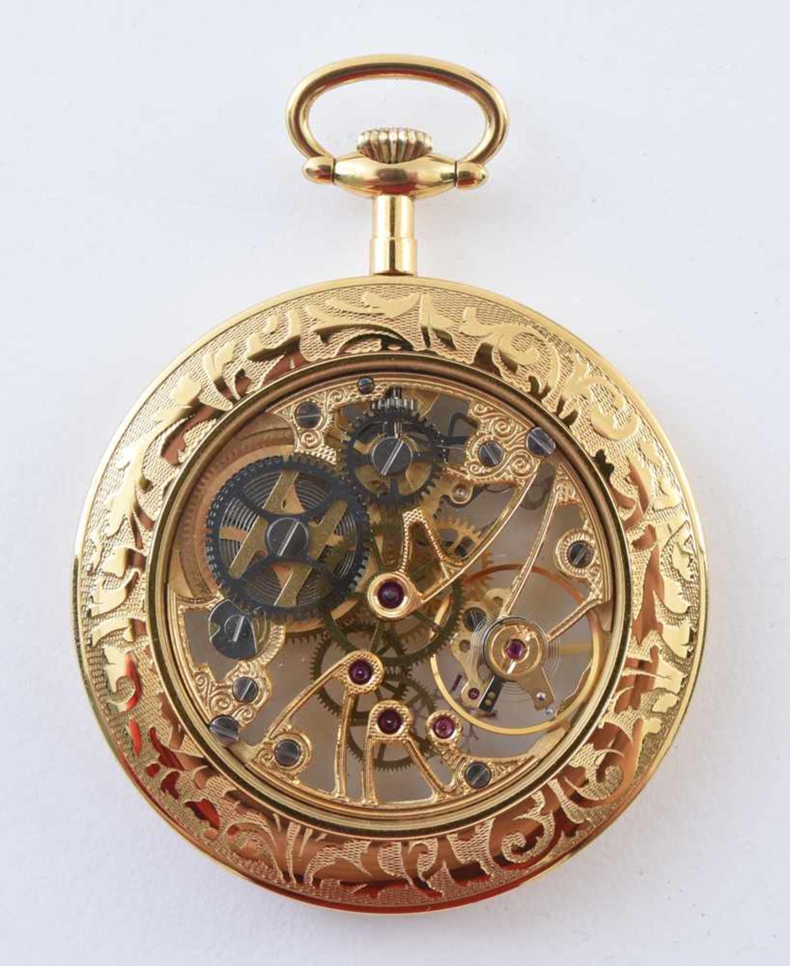 TASCHENUHR, Tissot, vergoldet, 20. JahrhundertSkelett-Taschenuhr. TISSOT & fils, Glas signiert, - Bild 3 aus 6