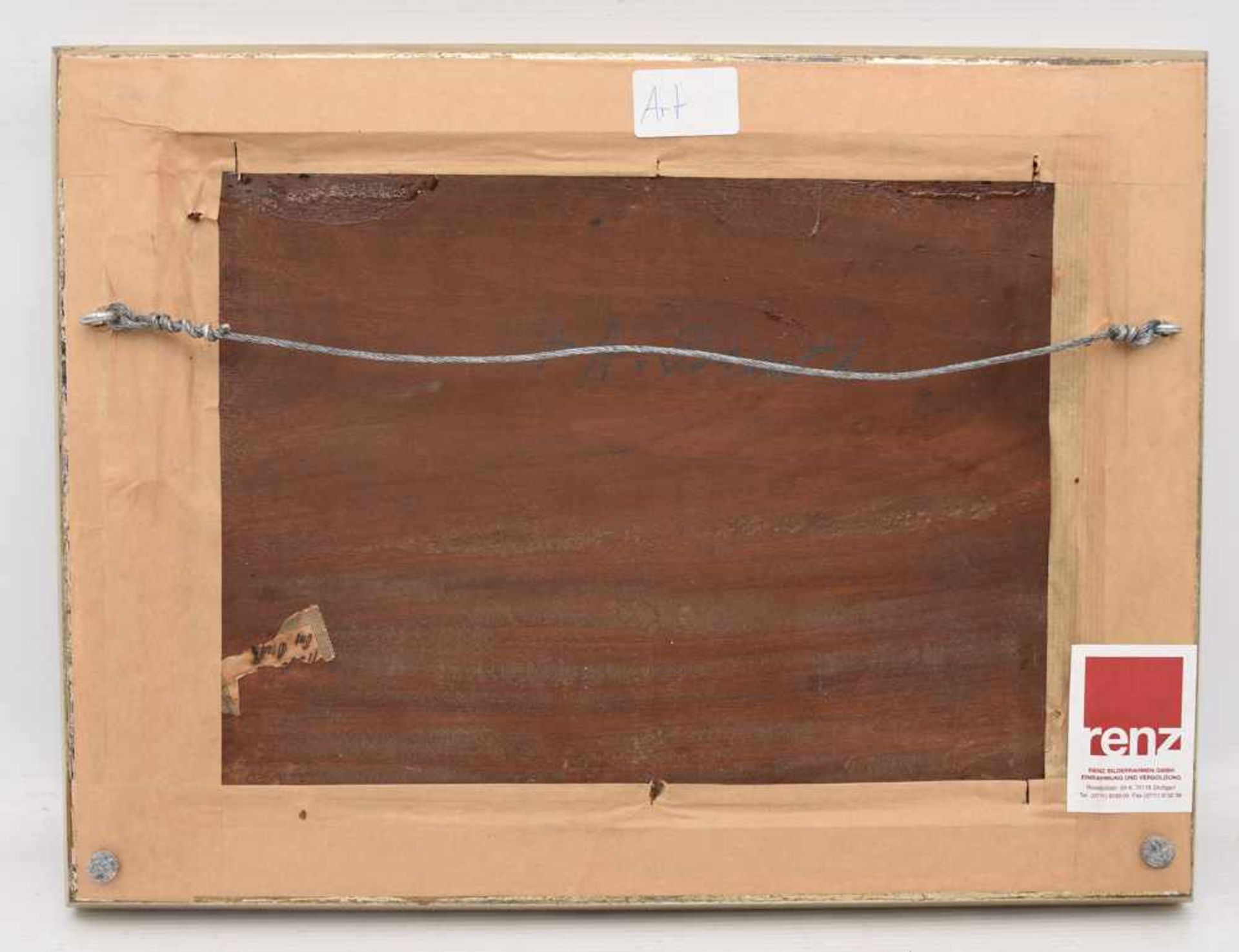 ANTON BRAITH, "Kühe auf dem Weg zur Tränke", Öl auf Holzplatte, gerahmt, signiert und datiertAnton - Bild 3 aus 4