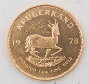 KRÜGERRAND, 1oz, 917/1000 Gold, 33,9 gramm, Südafrika 1978KRÜGERRAND, 1oz, 917/1000 Gold, 33,9