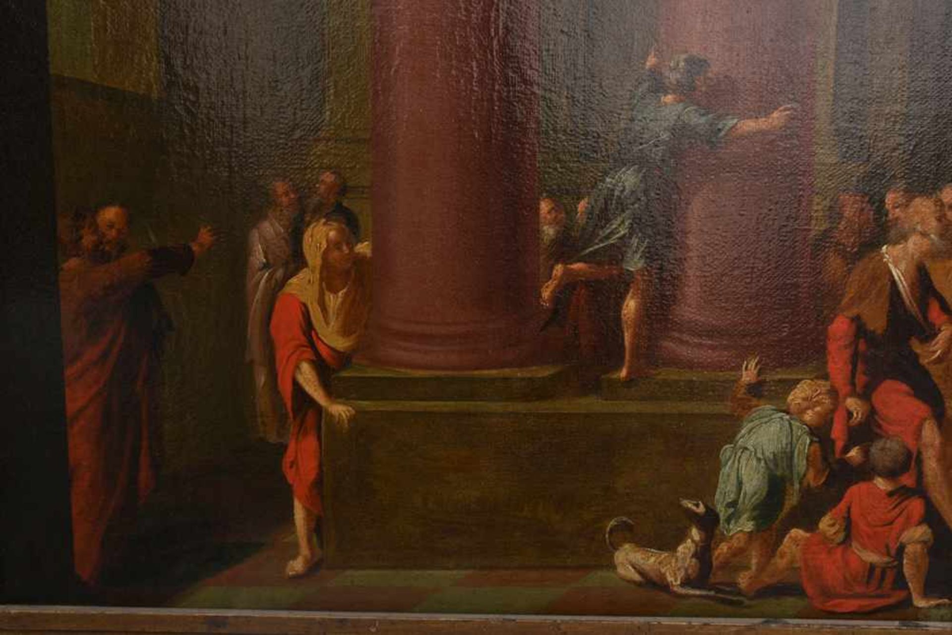 ALTER MEISTER, "Jesus im Tempel", Öl auf Leinwand, gerahmt, um 1700Gemälde eines alten Meisters - Bild 4 aus 6