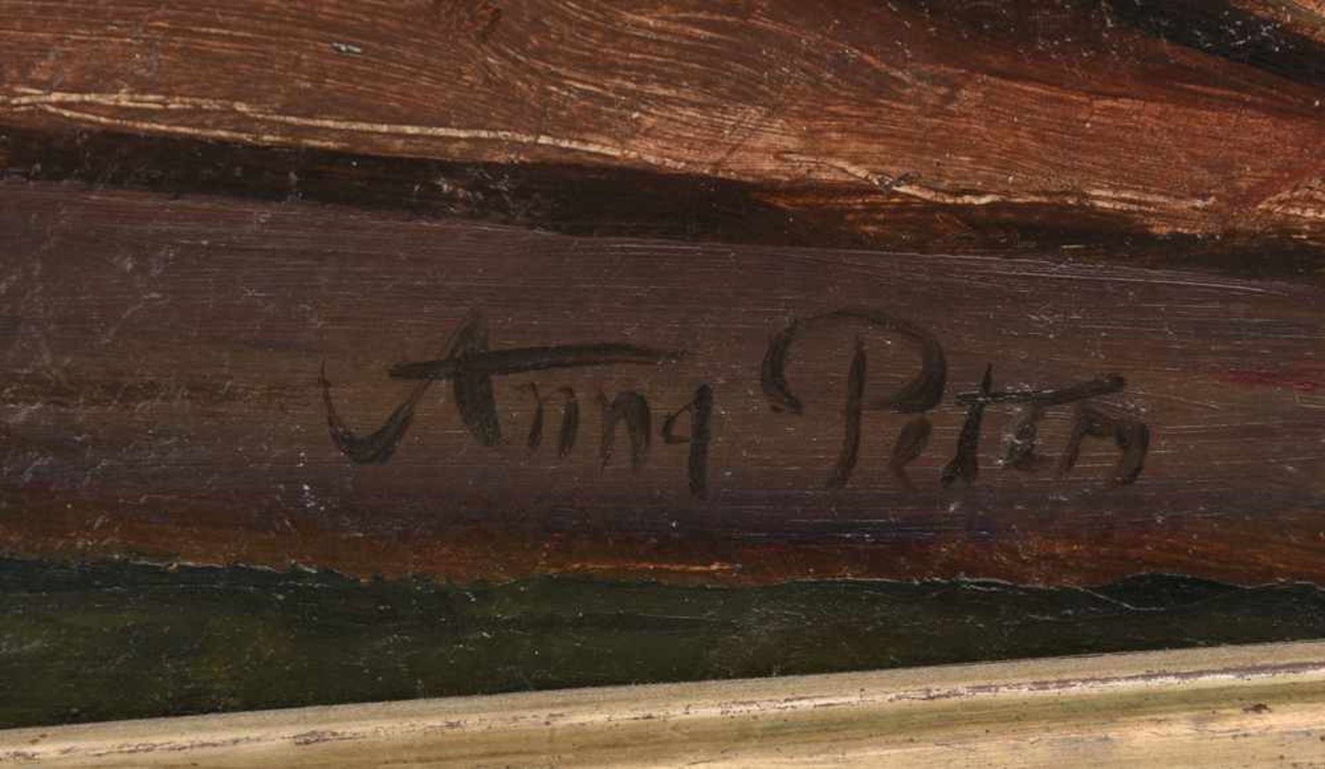 ANNA PETERS, " Sommerlicher Blumenstrauß", Öl auf Leinwand, gerahmt und signiert, 20. - Bild 2 aus 3