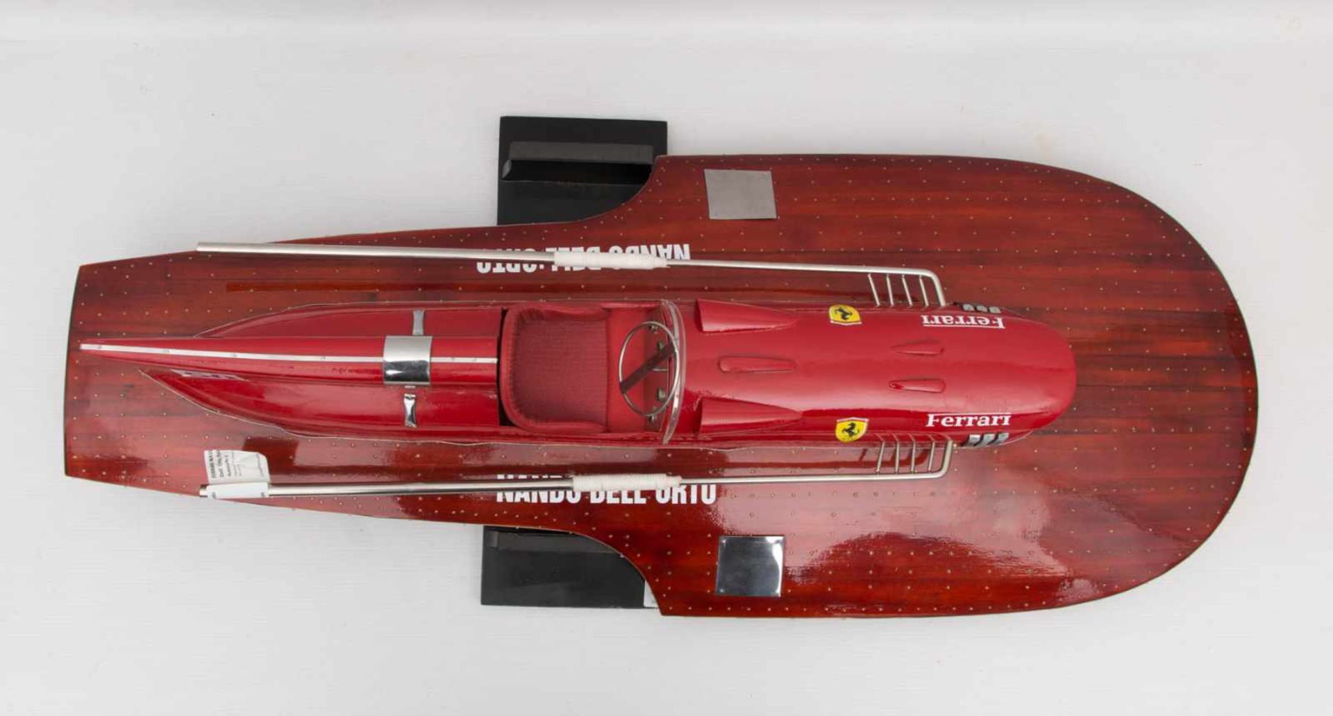 FERRARI WASSERFLUGZEUGMODELL, Nando Dell` Orto, Italien, 1954.Allgemein guter Zustand. Sockel - Image 7 of 7