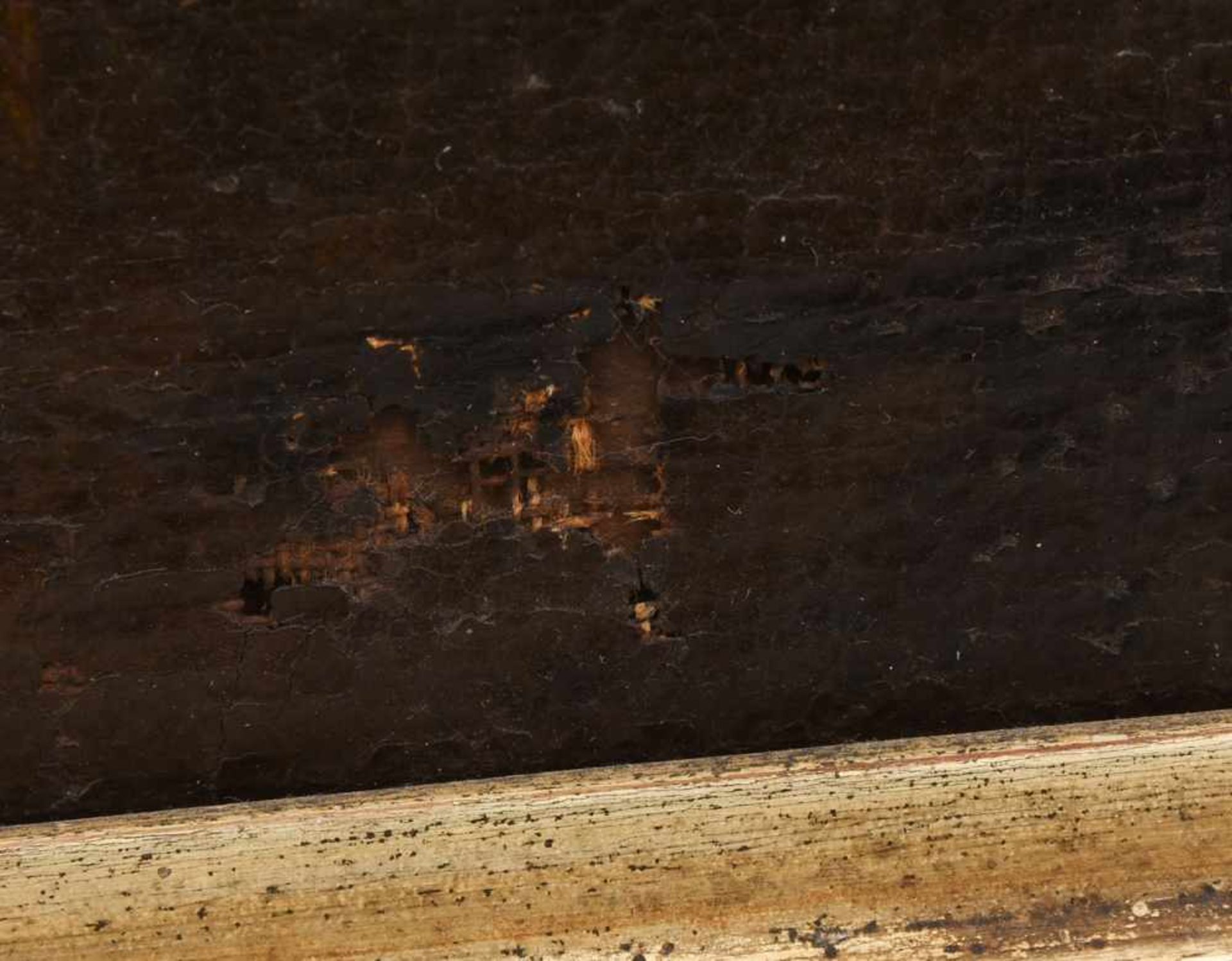 UNBEKANNTER KÜNSTLER, "Bären Treibjagd", Öl auf Leinwand, 19. JahrhundertSzenerie einer Treibjagd - Bild 3 aus 5