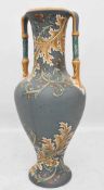 METTLACH V&B, GROSSE RENAISSANCE-VASE, Keramik bemalt teils glasiert, gemarkt, um