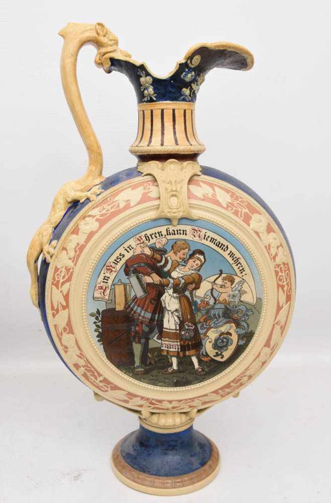 METTLACH V&B, Prunkkrug im Renaissancestil, Keramik bemalt und glasiert, gemarkt, um 1895Bauchiger - Bild 10 aus 12