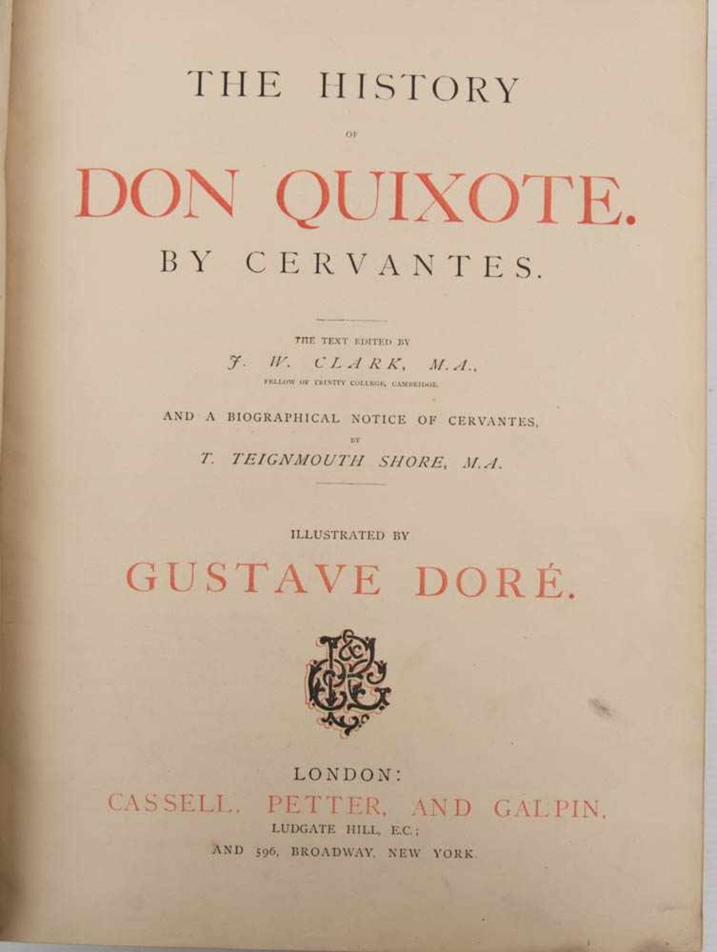 DON QUIXOTE, Cervantes-Illustriert von Gustave Doré, Cassell, London.Gut erhaltene Ausgabe von Don - Bild 3 aus 4