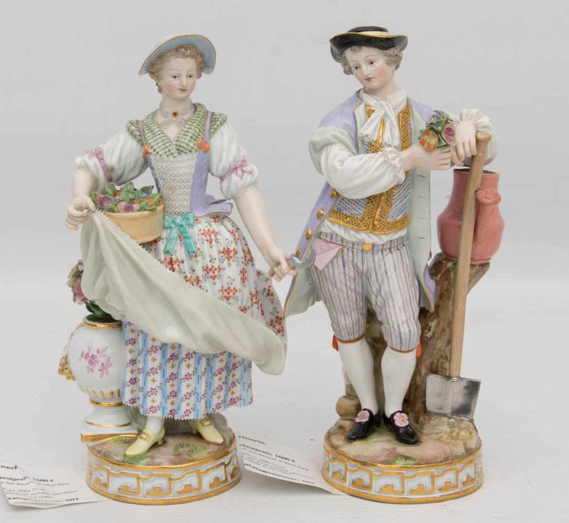 MEISSEN, Gärtner und Gärtnerin, Deutschland, 1820-1860.Der Gärtner ist in einem sehr guten