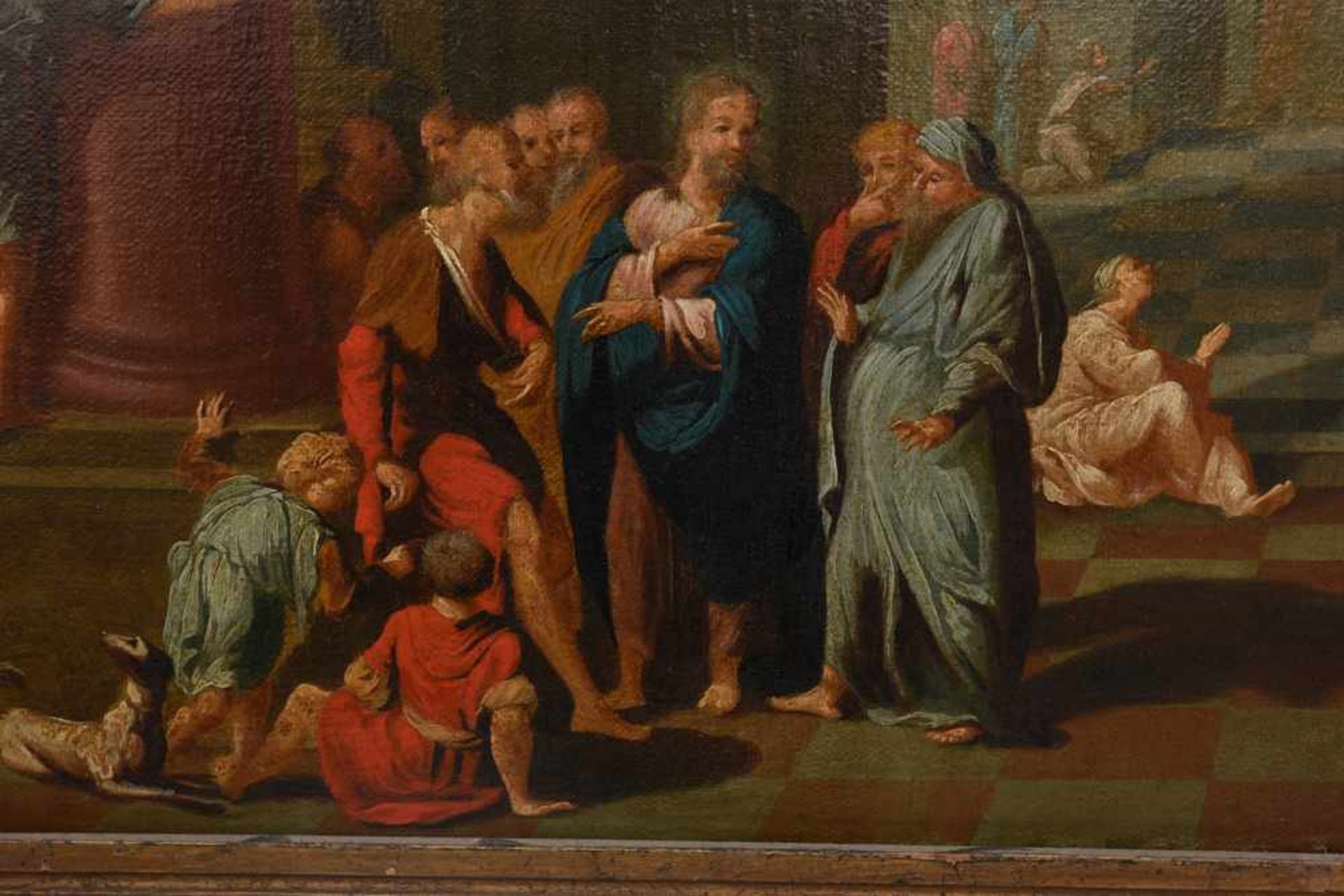 ALTER MEISTER, "Jesus im Tempel", Öl auf Leinwand, gerahmt, um 1700Gemälde eines alten Meisters - Bild 2 aus 6