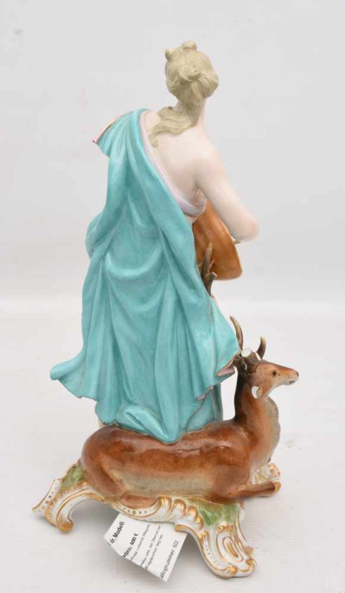 MEISSEN PORZELLAN, "Allegorie auf das Gehör", Modell J.F. Eberlein. bemalt, glasiert, gemarkt, 19. - Image 3 of 19