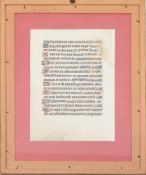 MITTELALTERLICHE HANDSCHRIFT PSALM 8, Pergament, Mineralfarben, hinter Glas gerahmt, 15.