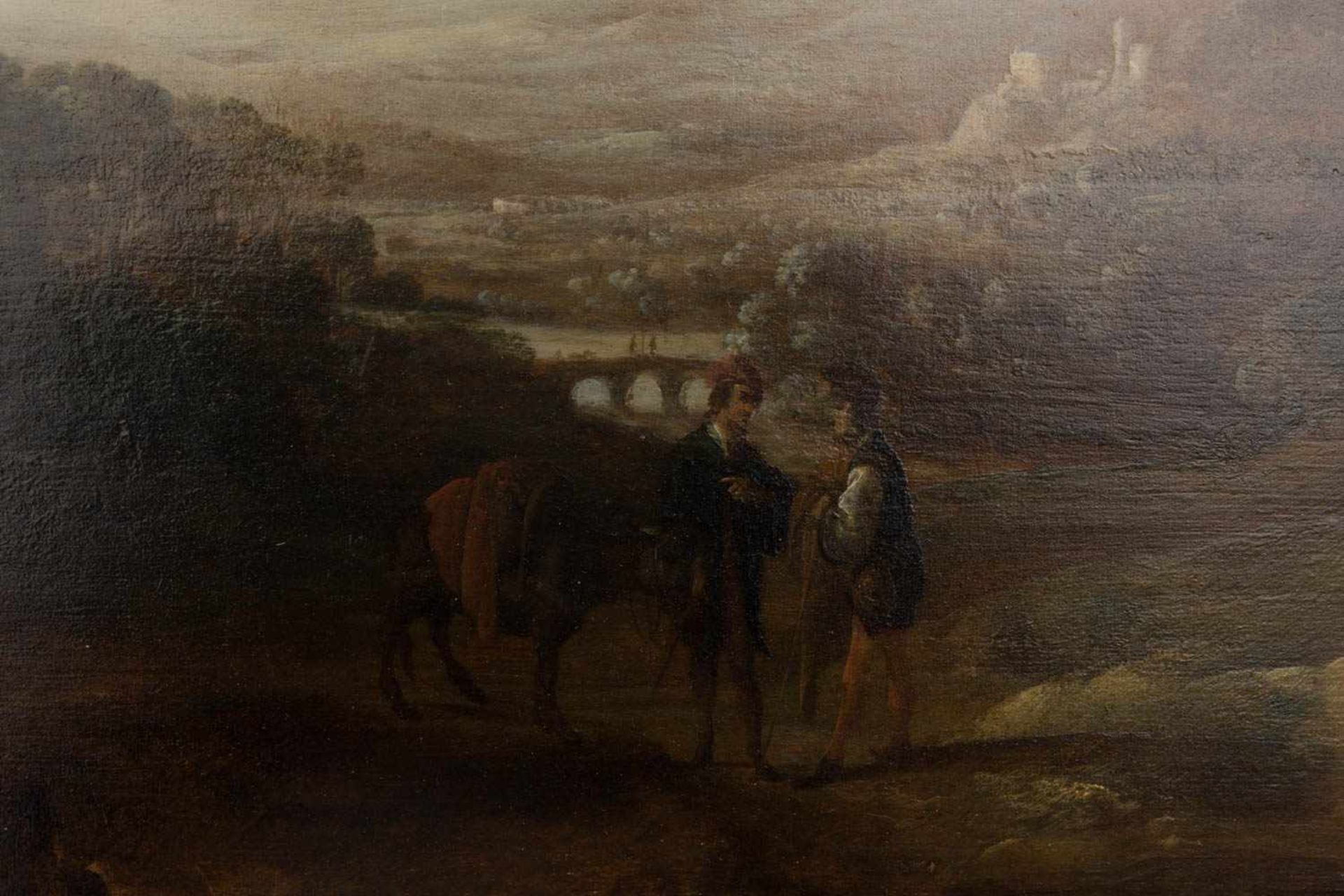 PETRUS VAN HATTICH, "Landschaft mit Grotte und Grabmal", Öl auf Holz, gerahmt, 17. - Image 2 of 7