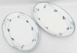 VILLEROY & BOCH, Zwei Servierschalen der Serie Alice, Steingut, Deutschland um 1900.Zwei gut