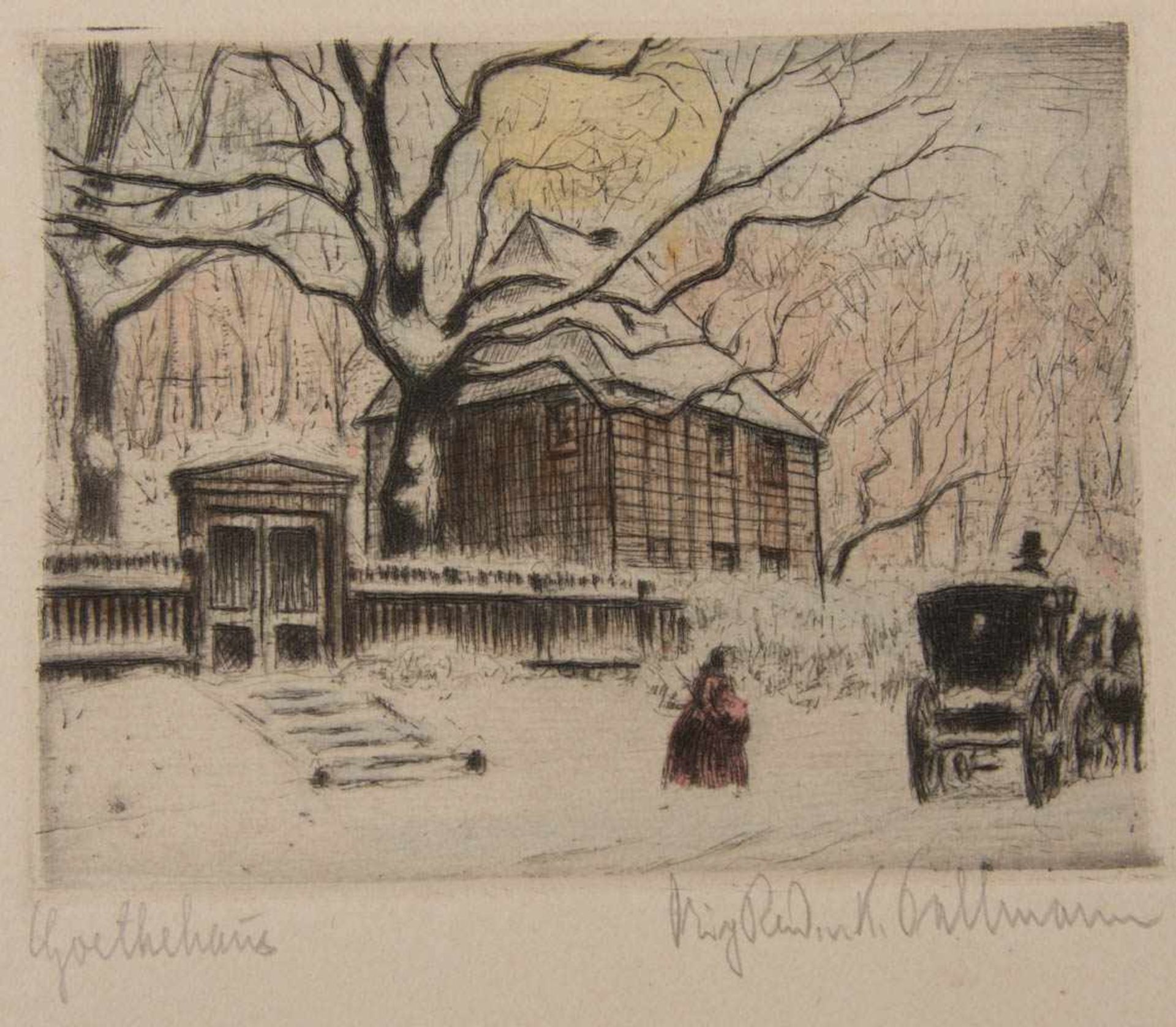 KURT PALLMANN, ZWEI FARBRADIERUNGEN, auf Papier, handsigniertKurt Pallmann (1886- 1952). Zwei - Image 2 of 3