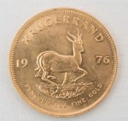 KRÜGERRAND, 1oz, 917/1000 Gold, 33,9 gramm, Südafrika 1976KRÜGERRAND, 1oz, 917/1000 Gold, 33,9