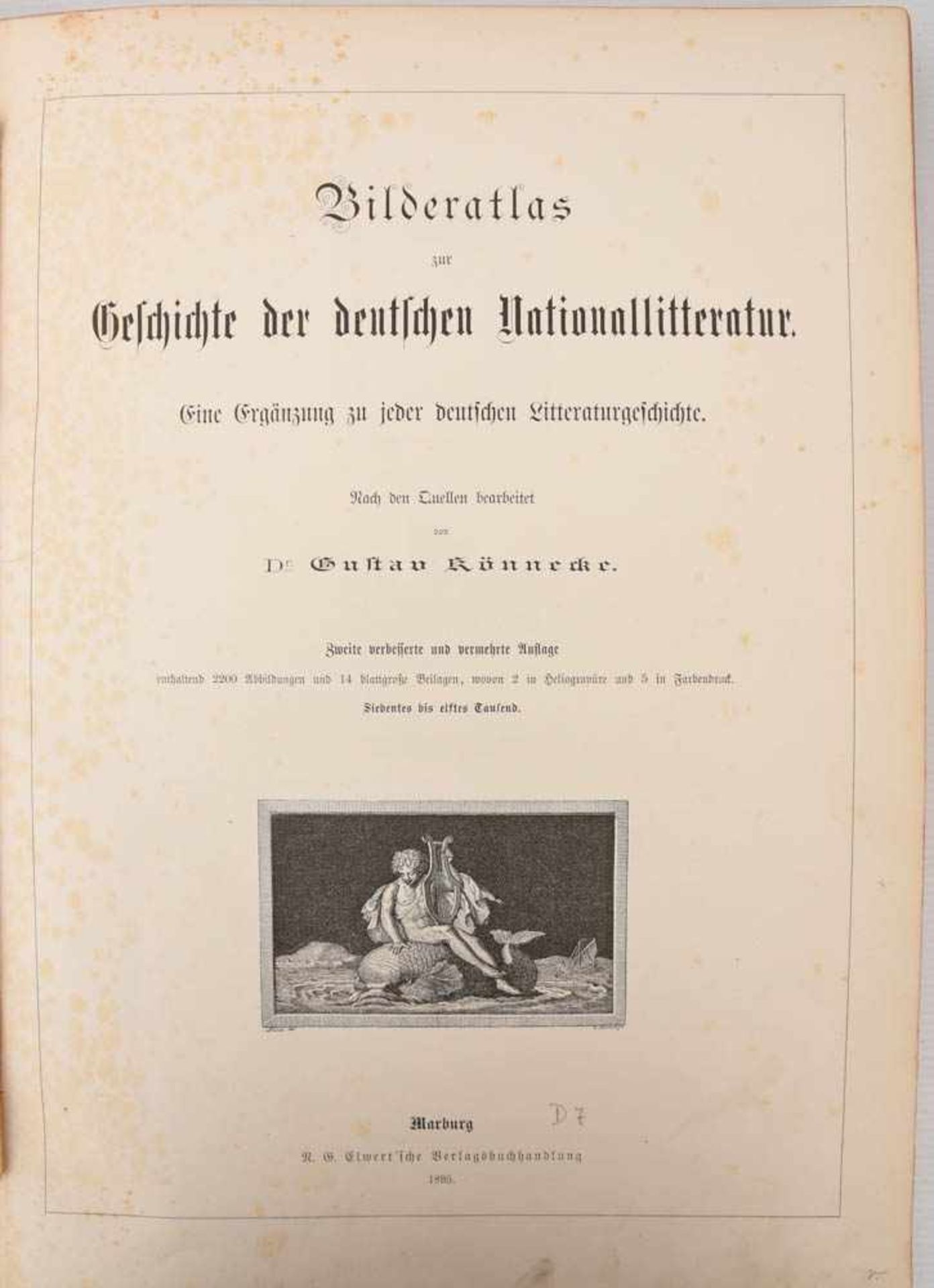 BILDERALTLAS ZUR GESCHICHTE DER DEUTSCHEN NATIONALLITERATUR; gebunden, Marburg 1895Von Dr. Gustav - Bild 4 aus 7