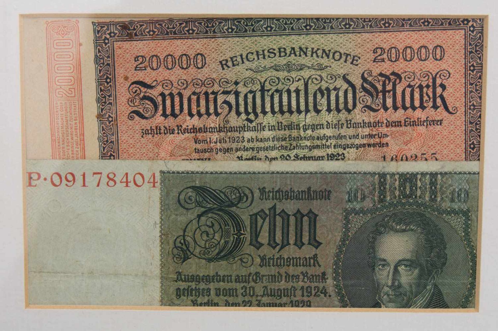 KONVOLUT ALTE BANKNOTEN, bedrucktes Papier, Deutsches Reich um 1910-1925Verschiedene Geldscheine aus - Bild 9 aus 13