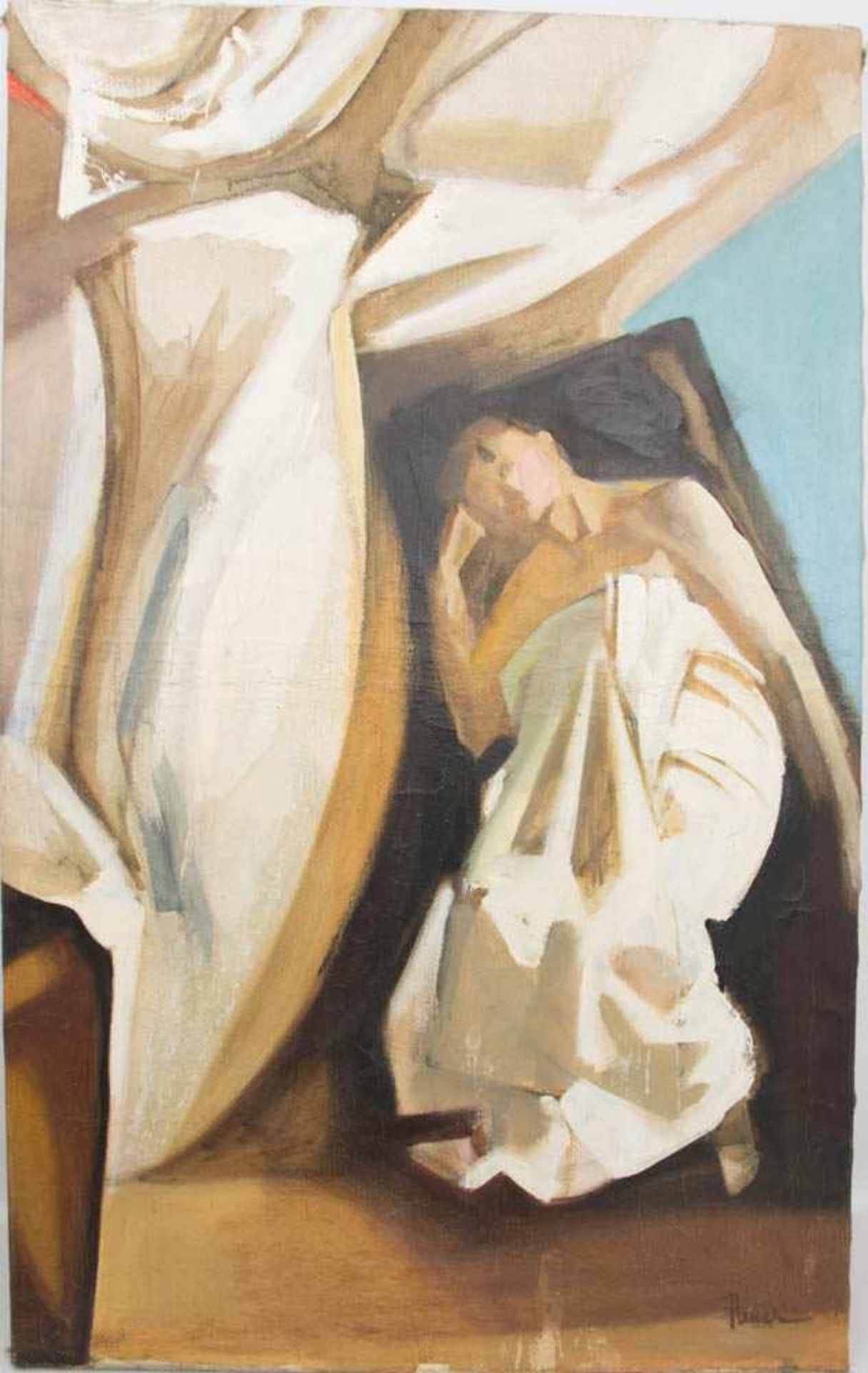 SORAYA HEUER: "SLEEPY GODDESS", Öl auf Leinwand, ungerahmt, signiertSoraya Heuer (*1964). Rechts