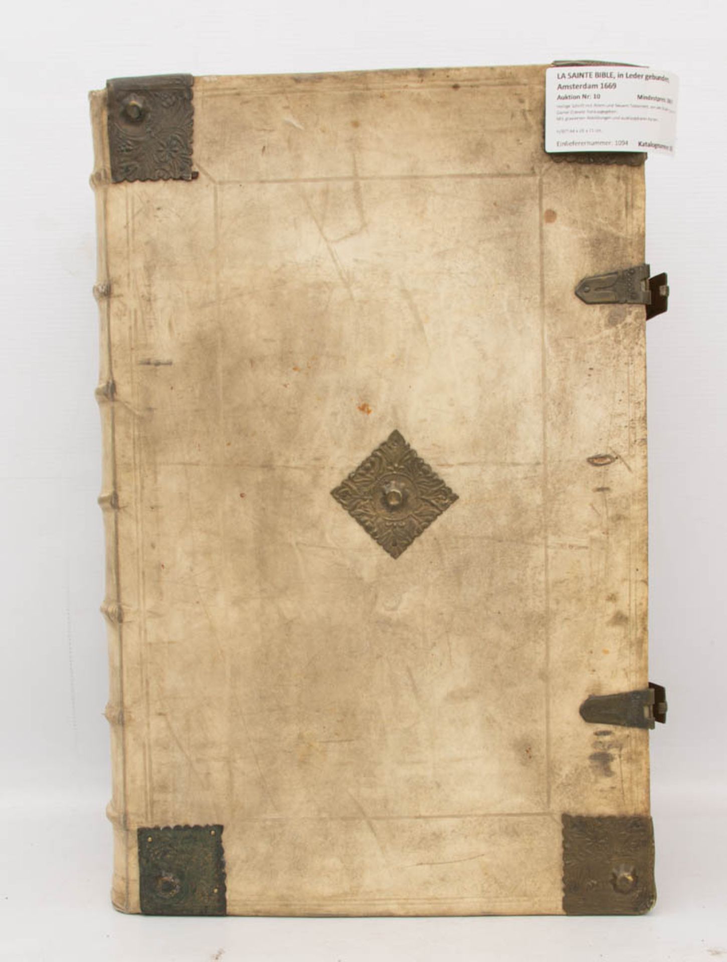 LA SAINTE BIBLE, in Leder gebunden, Amsterdam 1669 Heilige Schrift mit Altem und Neuem Testament,
