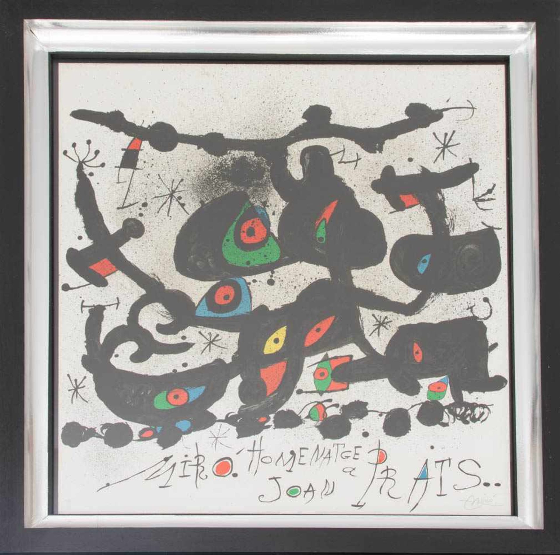 JOAN MIRÓ: HOMMAGE À JOAN PRATS, Farblithografie/Velin,hinter Glas gerahmt,signiertJoan Miró (1893- - Bild 7 aus 7