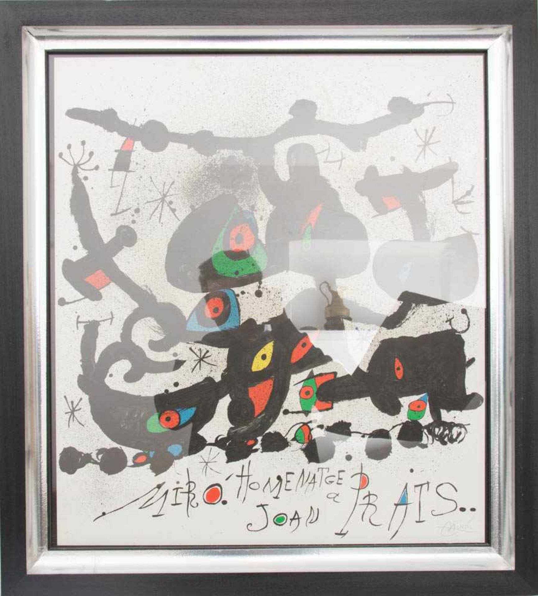 JOAN MIRÓ: HOMMAGE À JOAN PRATS, Farblithografie/Velin,hinter Glas gerahmt,signiertJoan Miró (1893- - Bild 6 aus 7