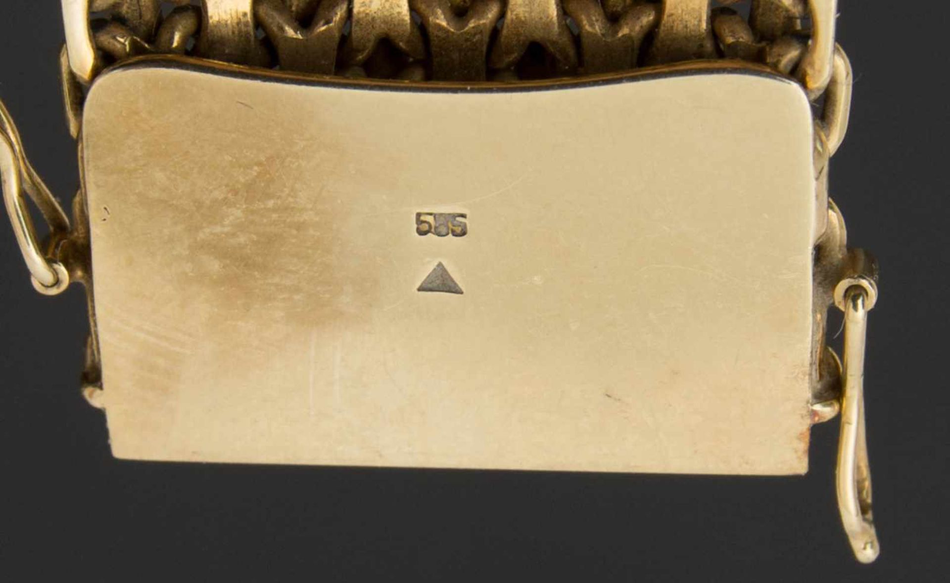 MASSIVES GLIEDERARMBAND, 14k Gelbgold14k Gelbgold Gliederarmband. Gewicht: 72 grammgestempelt - Bild 3 aus 3