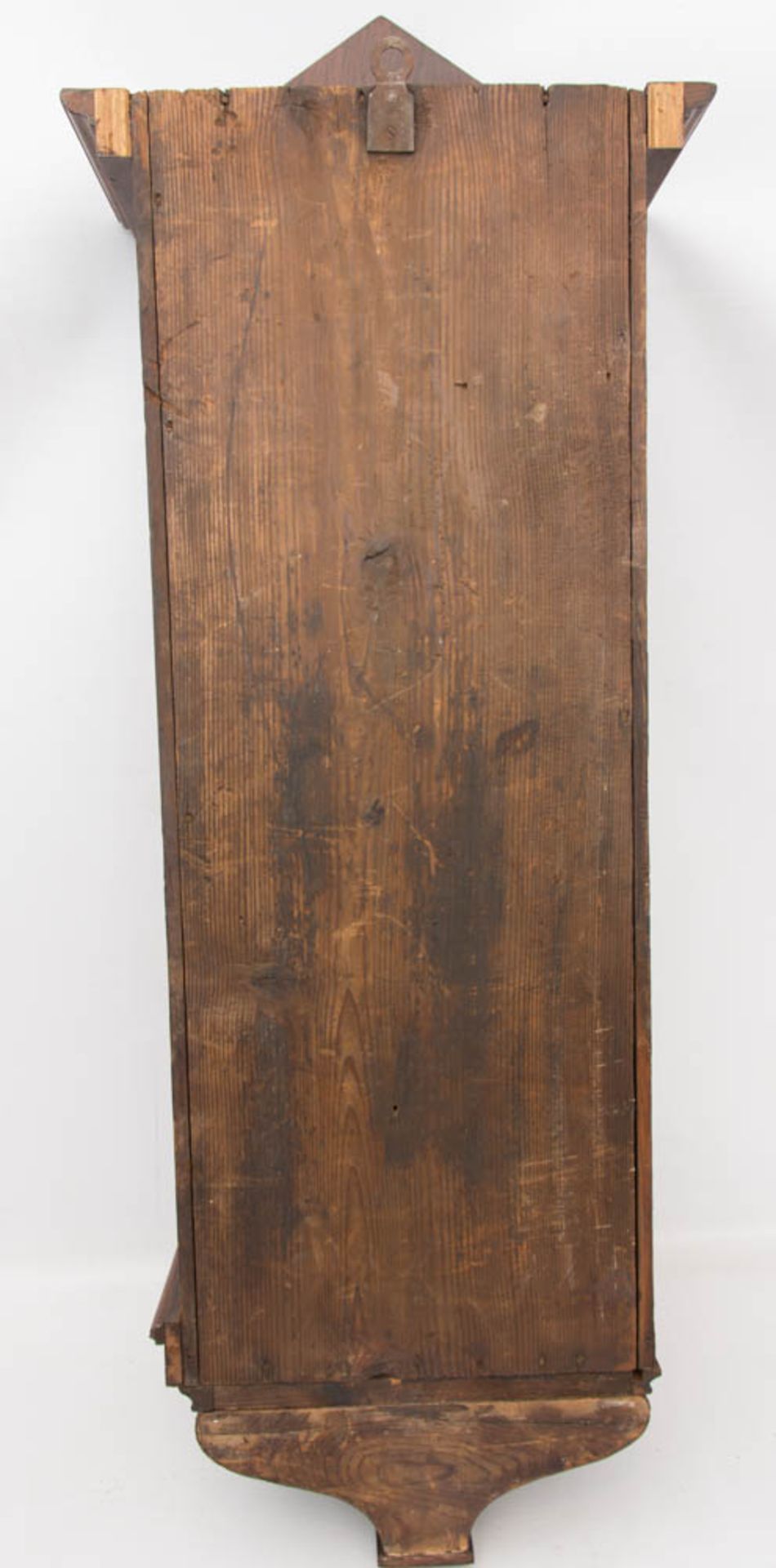 PENDELWANDUHR, um 1800um 1800, Seidenaufzug mit Umlenkrolle und Gewicht. Rechenpendel mit - Bild 4 aus 6