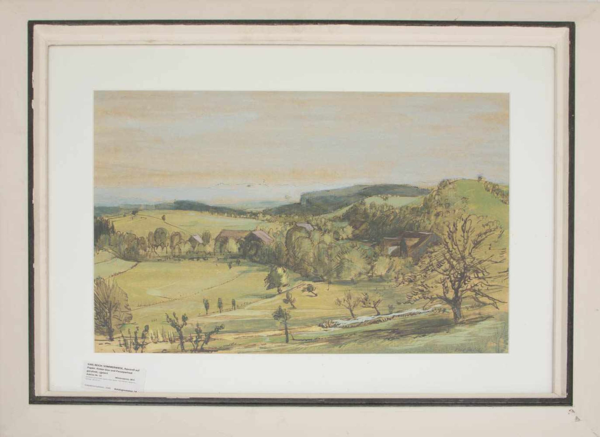 KARL REICH: SOMMERWIESE, Aquarell auf Papier. hinter Glas und Passepartout gerahmt, signiertKarl - Bild 2 aus 3