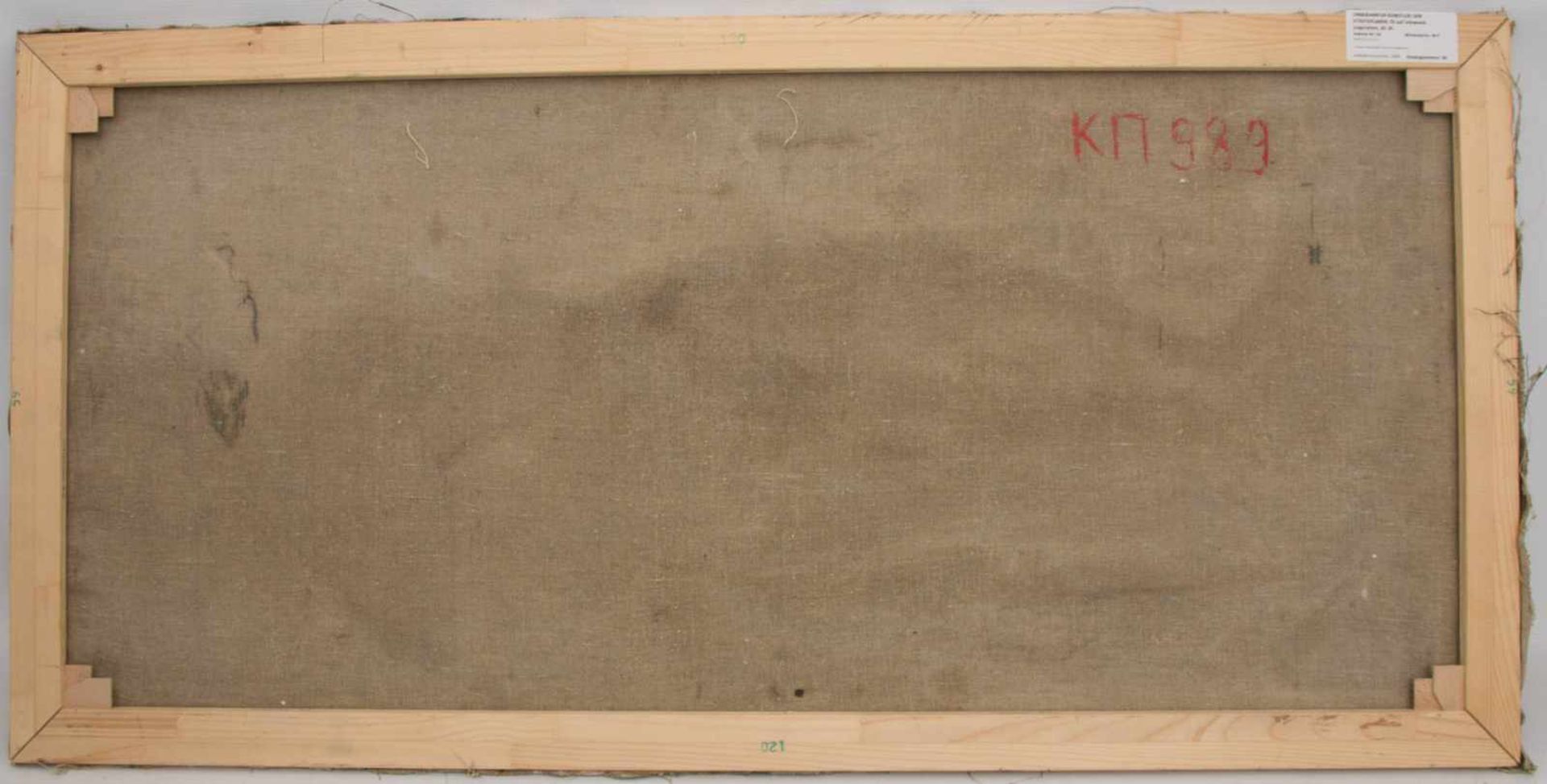 UNBEKANNTER KÜNSTLER: DER STÄDTEPLANER; Öl auf Leinwand, ungerahmt, 20. Jh.Maße: 60 x 119 cm. - Bild 2 aus 2